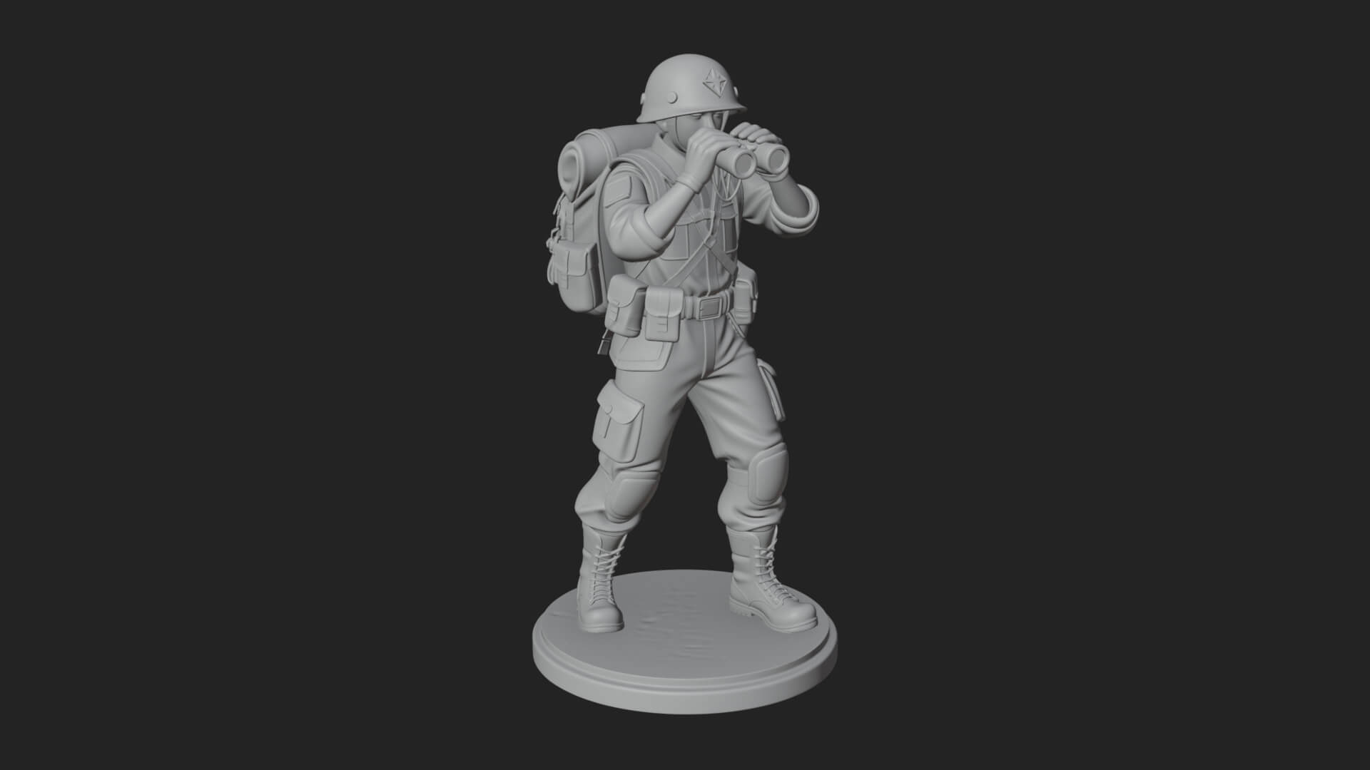 Vintage Soldier Statue Design 5 3D Print Model 3D Model