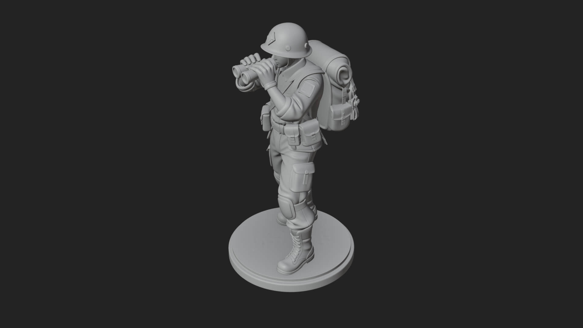 Vintage Soldier Statue Design 5 3D Print Model 3D Model