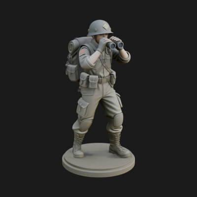 Vintage Soldier Statue Design 5 3D Print Model