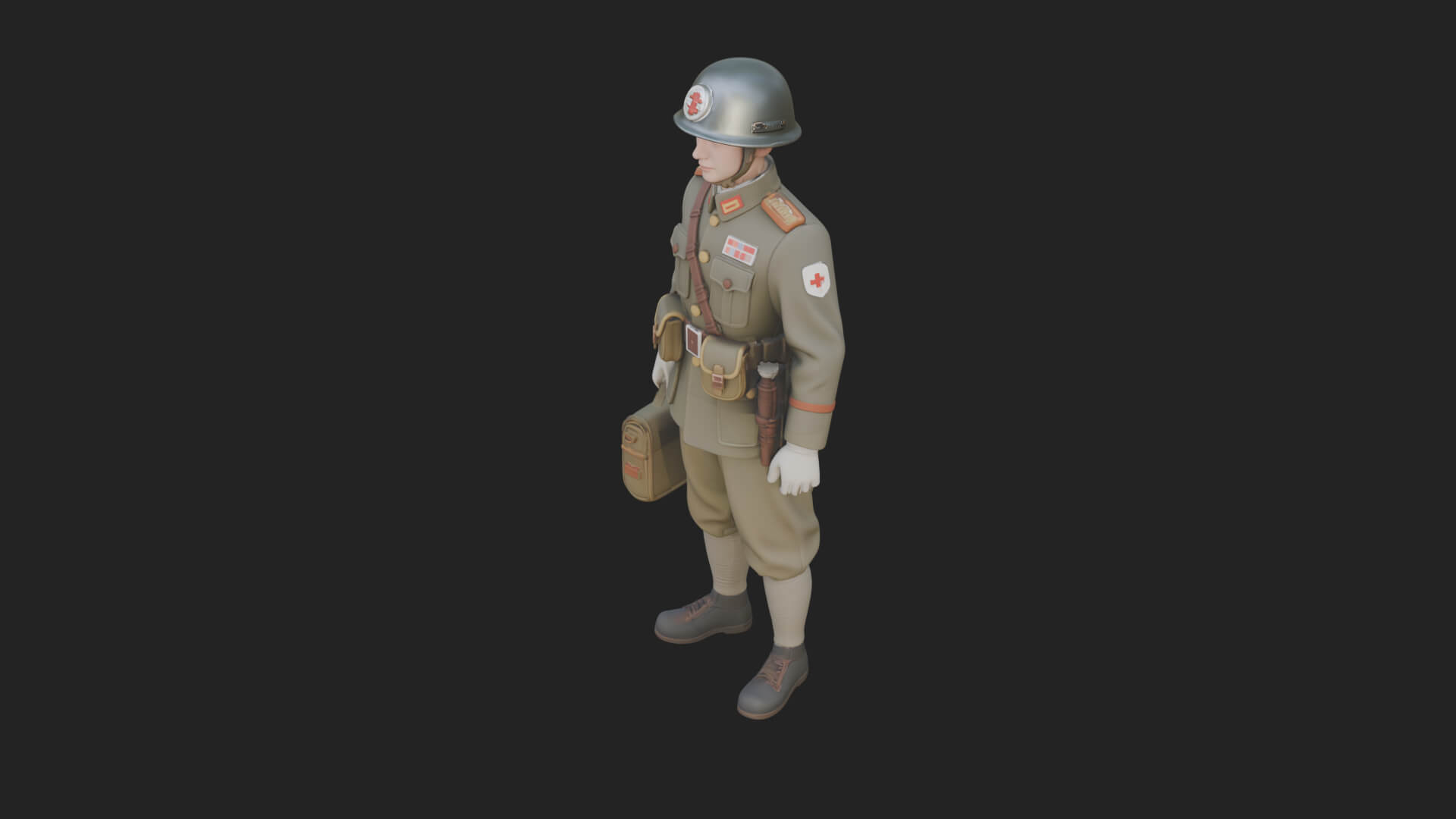 Vintage Soldier Statue Design 6 3D Print Model 3D Model