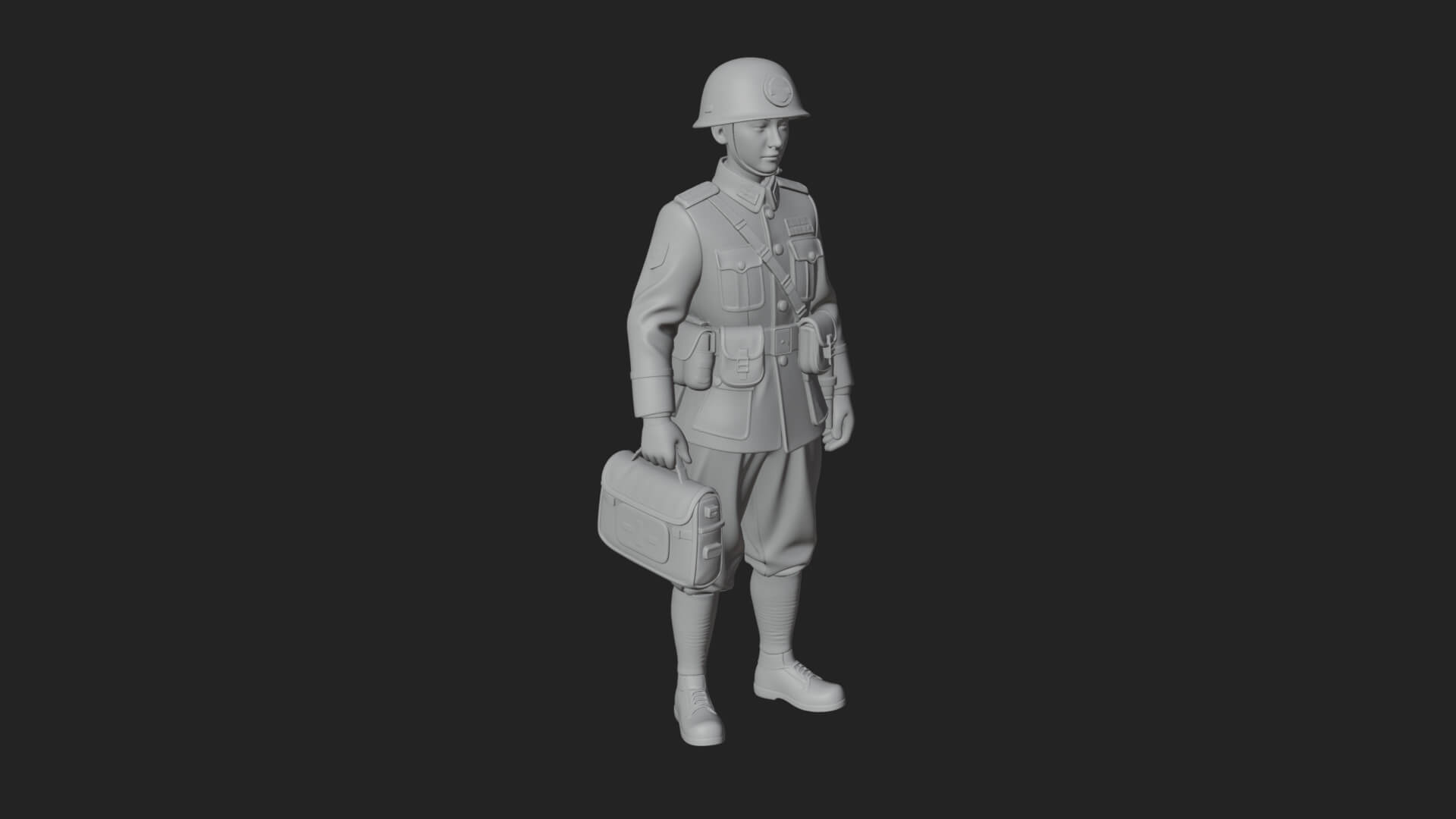 Vintage Soldier Statue Design 6 3D Print Model 3D Model