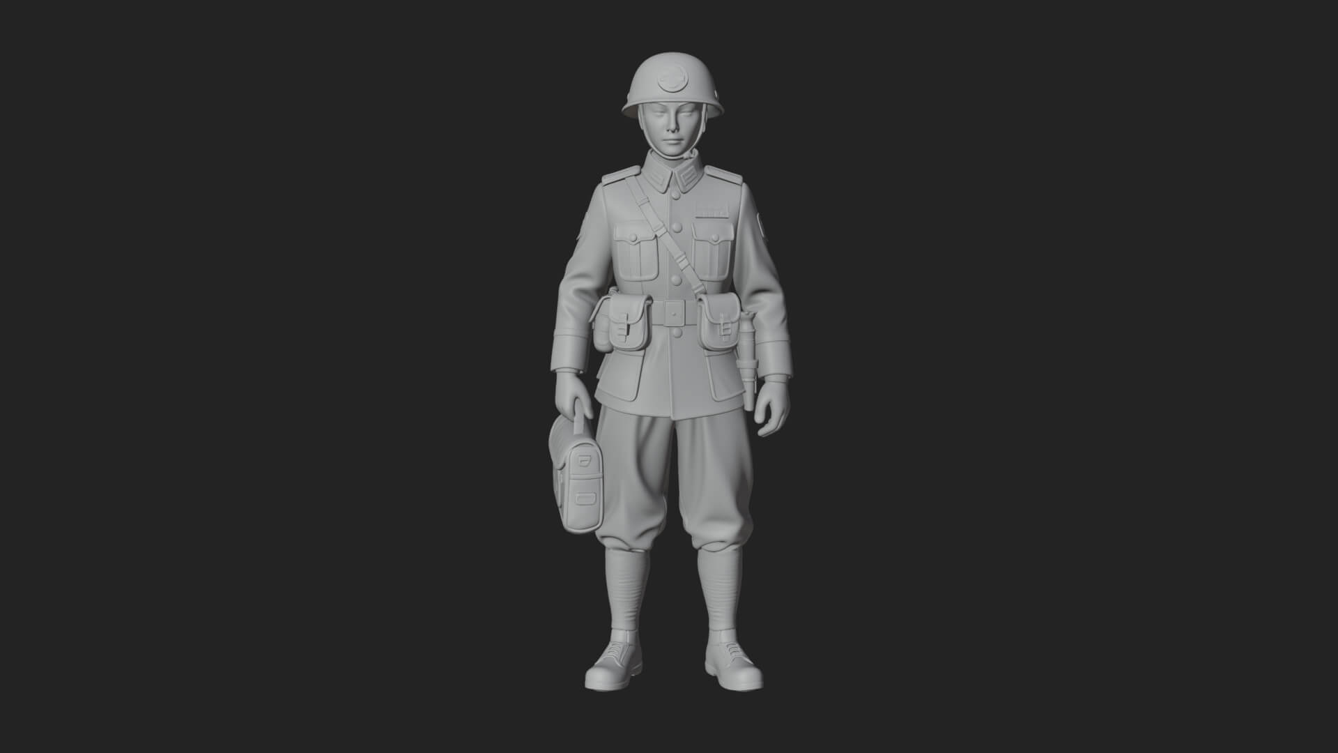 Vintage Soldier Statue Design 6 3D Print Model 3D Model