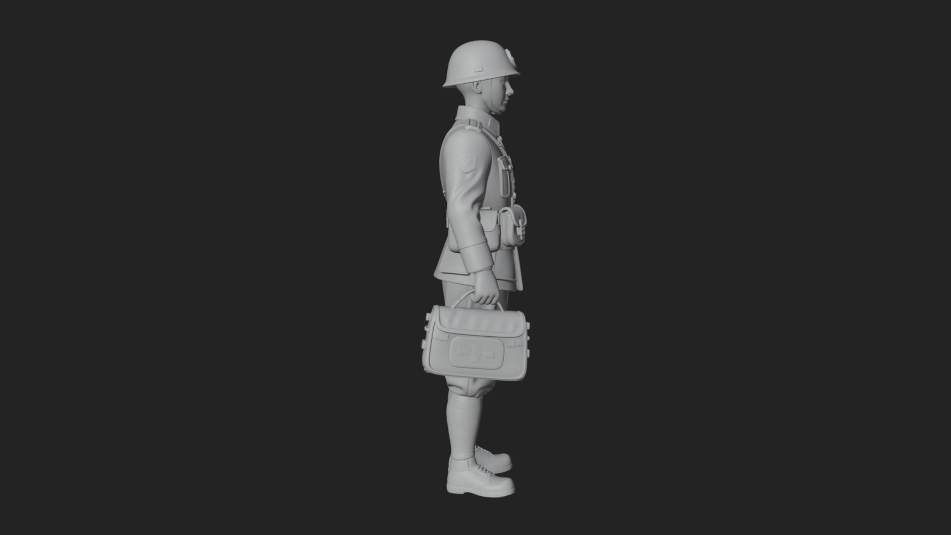 Vintage Soldier Statue Design 6 3D Print Model 3D Model