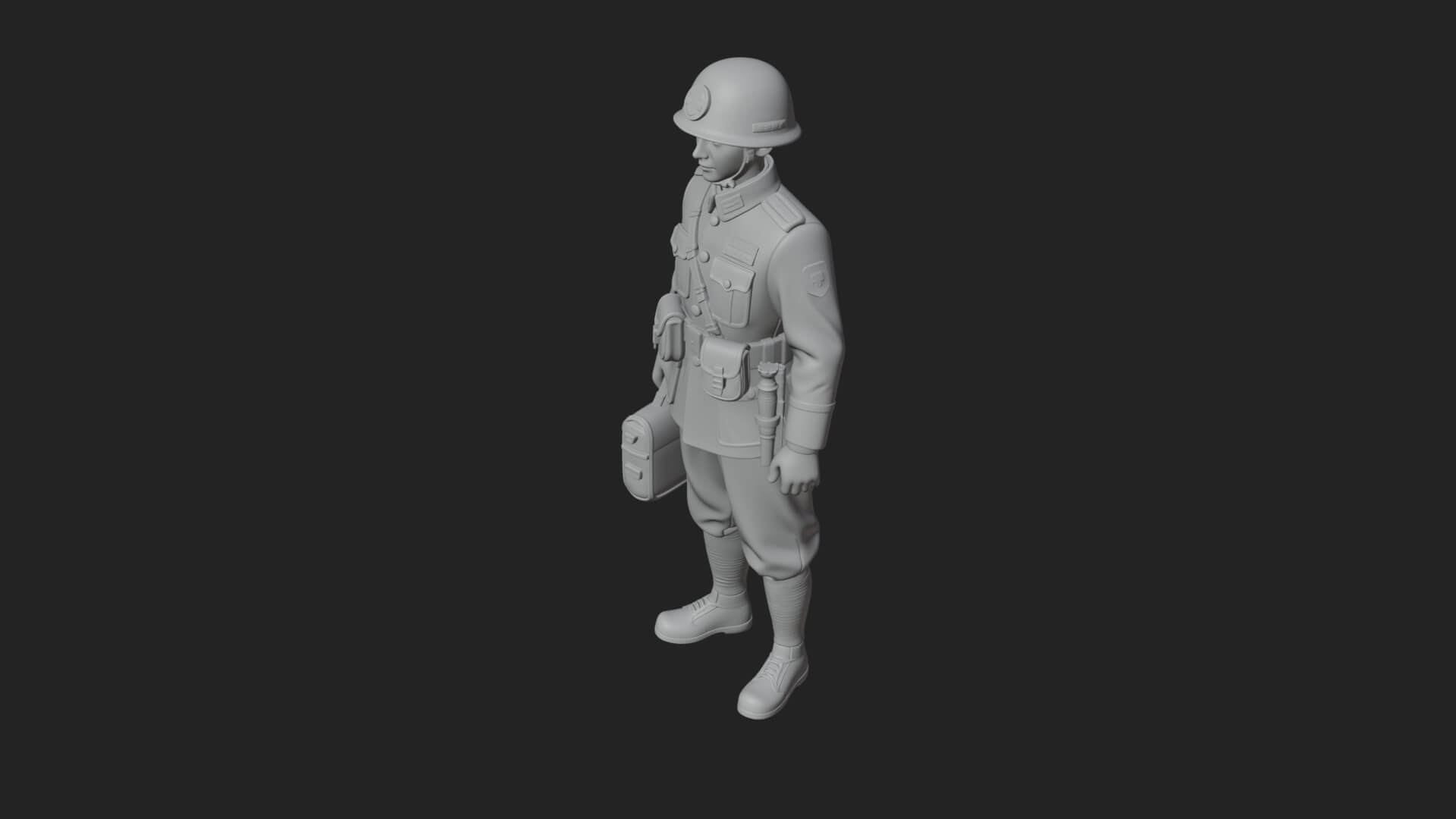 Vintage Soldier Statue Design 6 3D Print Model 3D Model