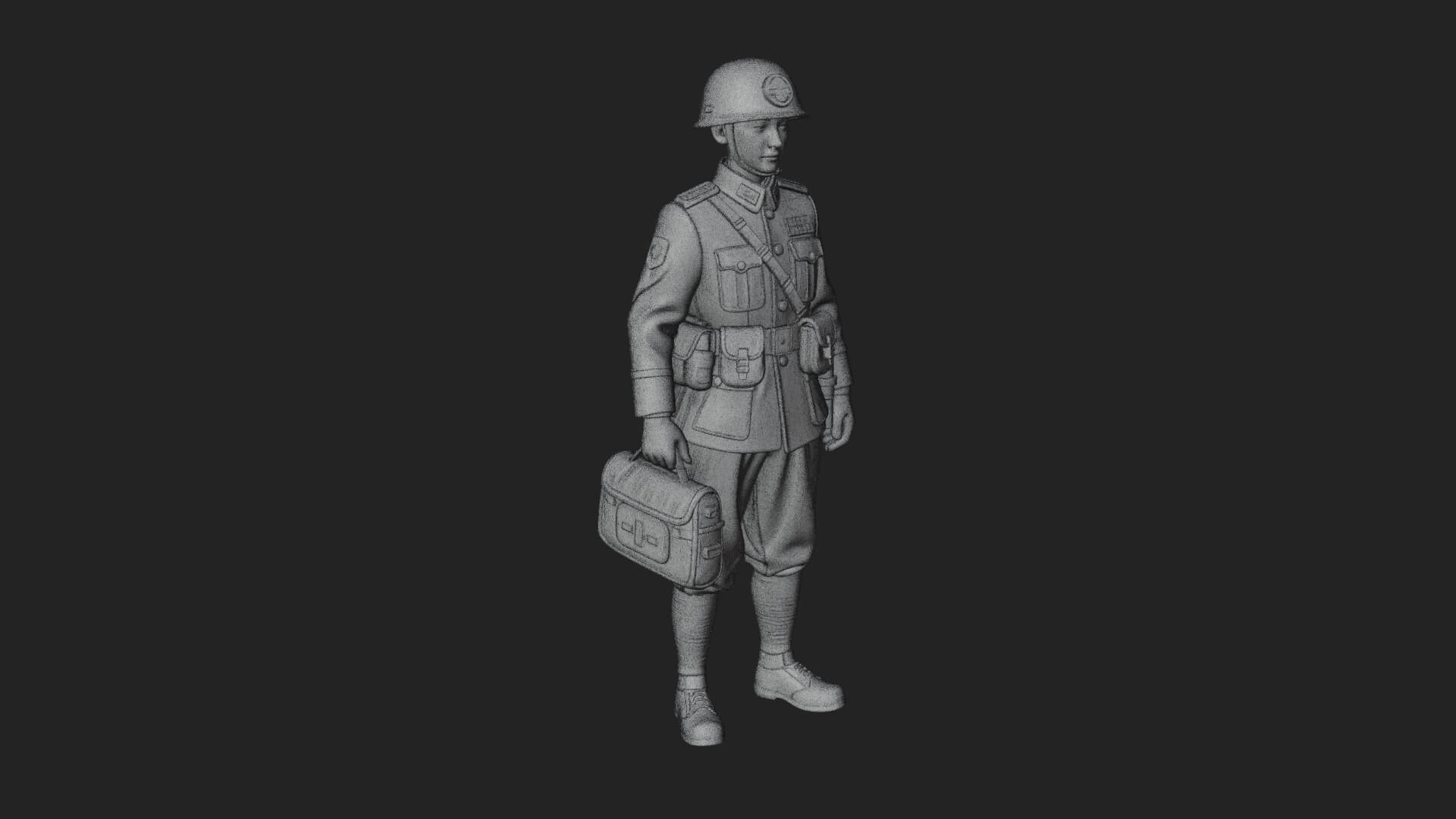 Vintage Soldier Statue Design 6 3D Print Model 3D Model