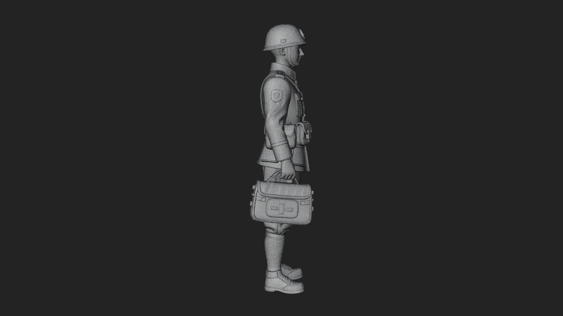 Vintage Soldier Statue Design 6 3D Print Model 3D Model