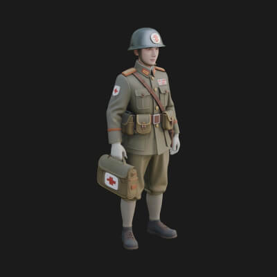 Vintage Soldier Statue Design 6 3D Print Model