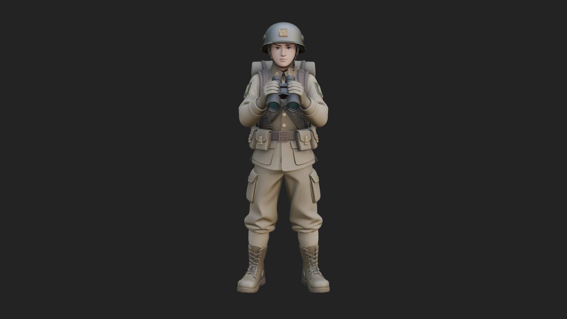 Vintage Soldier Statue Design 7 3D Print Model 3D Model