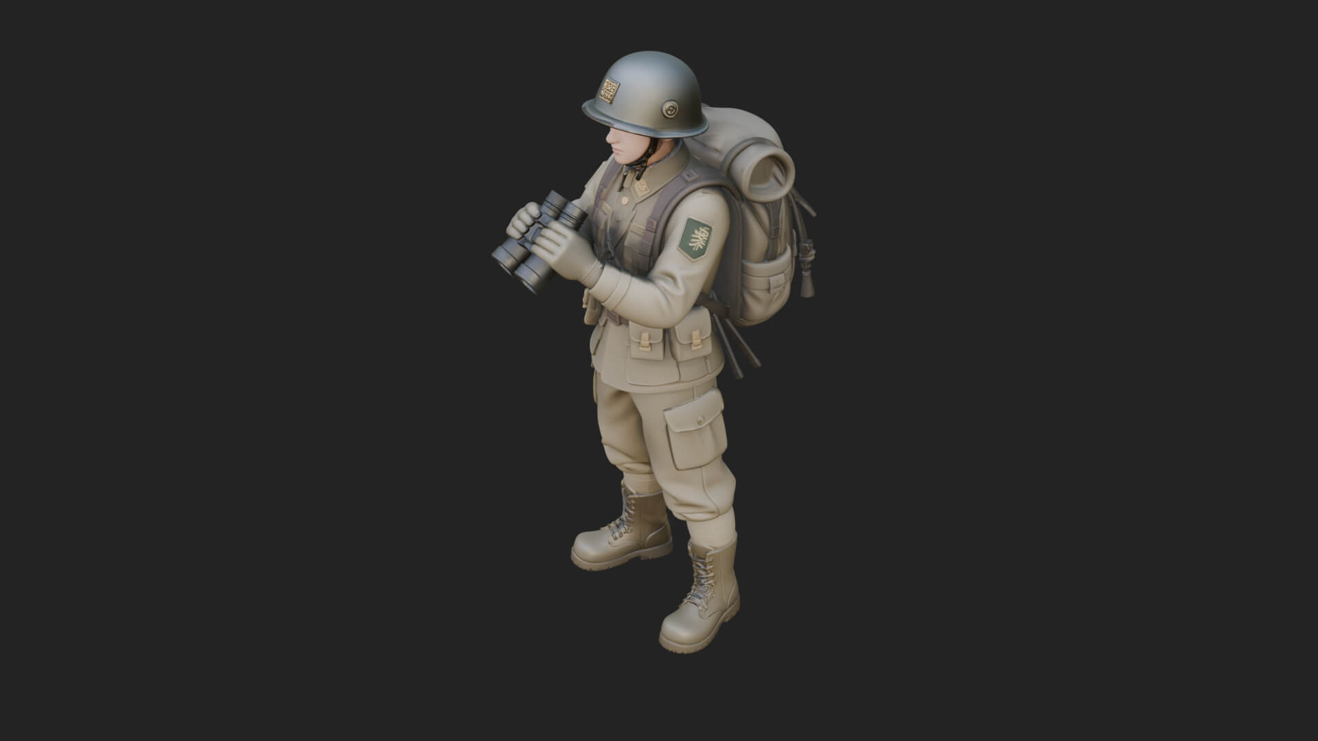 Vintage Soldier Statue Design 7 3D Print Model 3D Model