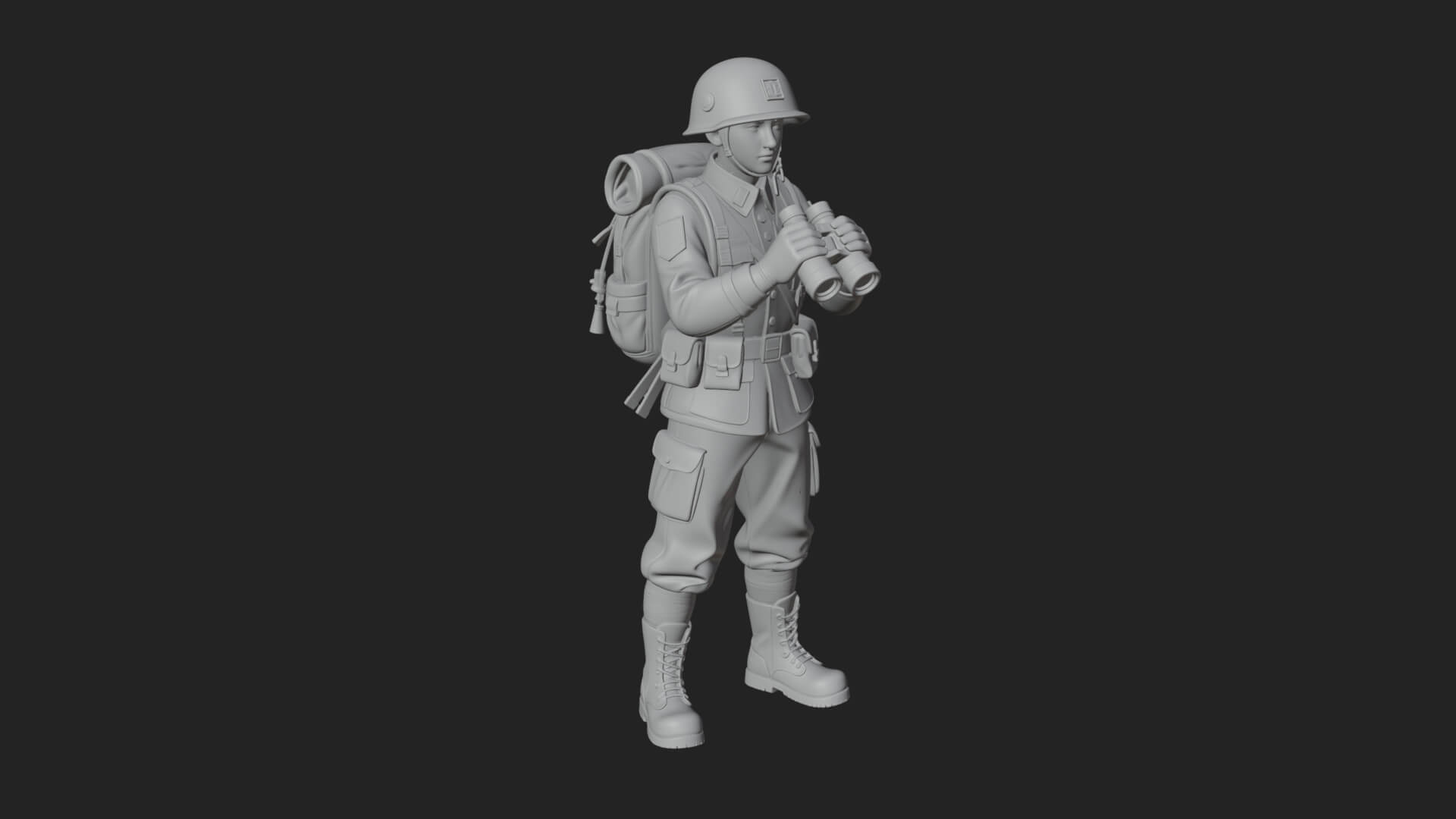 Vintage Soldier Statue Design 7 3D Print Model 3D Model