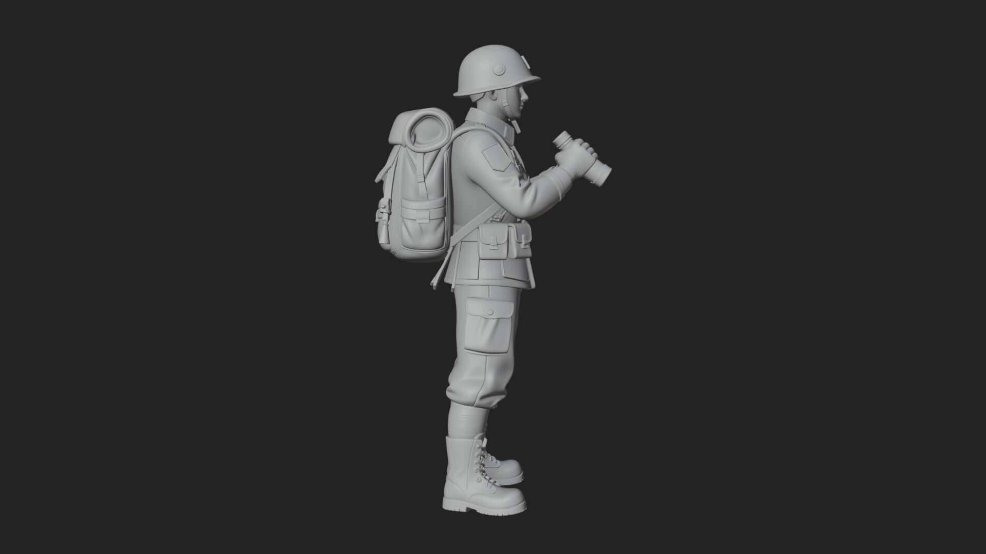 Vintage Soldier Statue Design 7 3D Print Model 3D Model
