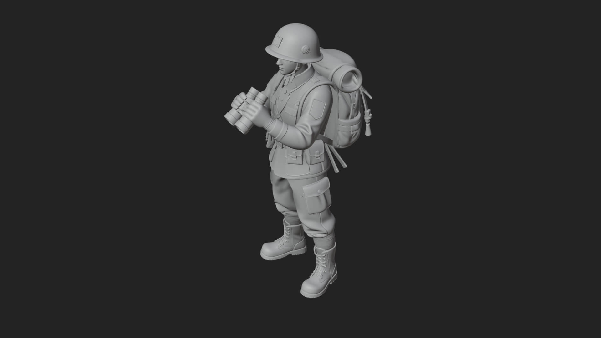 Vintage Soldier Statue Design 7 3D Print Model 3D Model