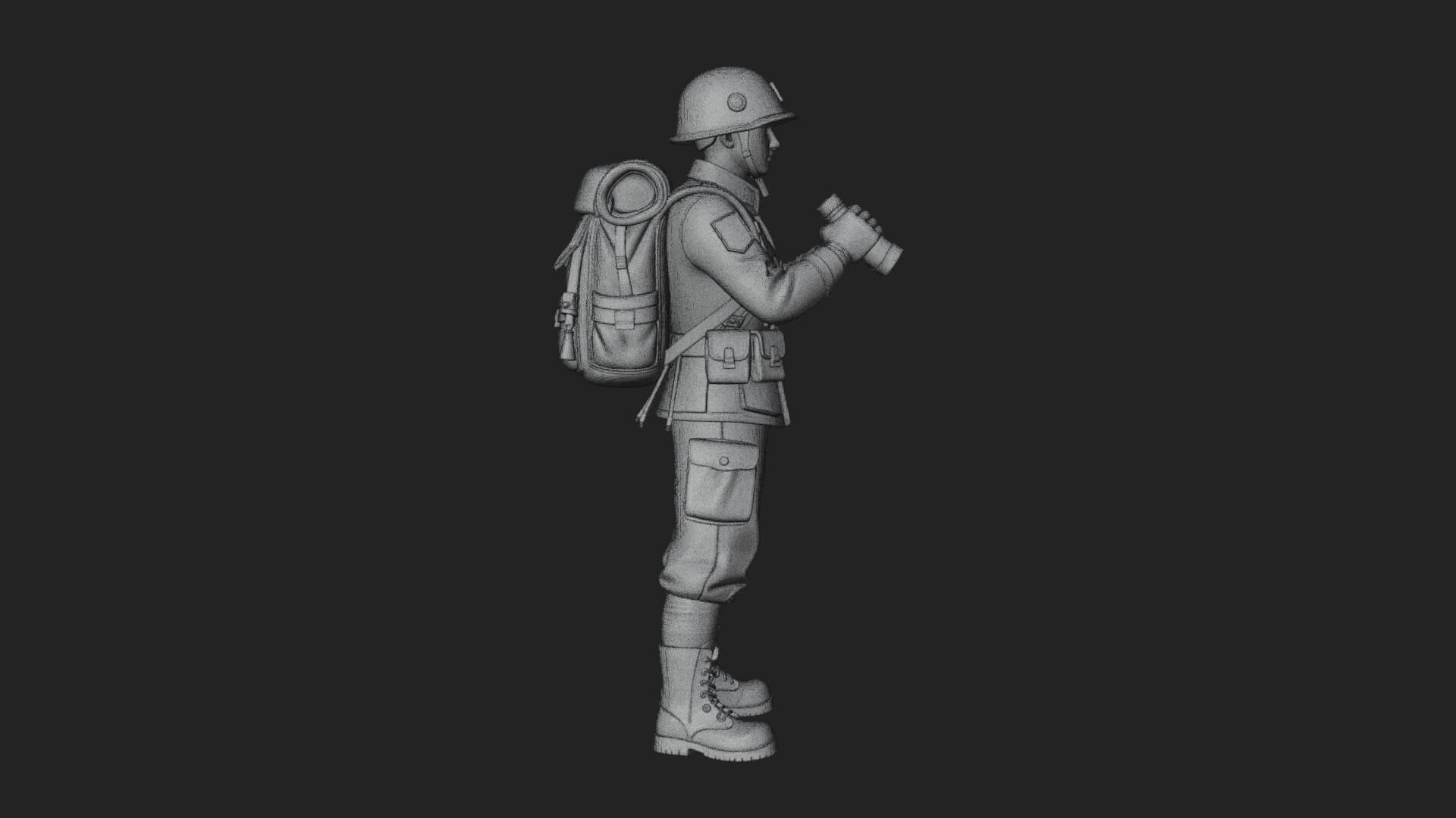 Vintage Soldier Statue Design 7 3D Print Model 3D Model
