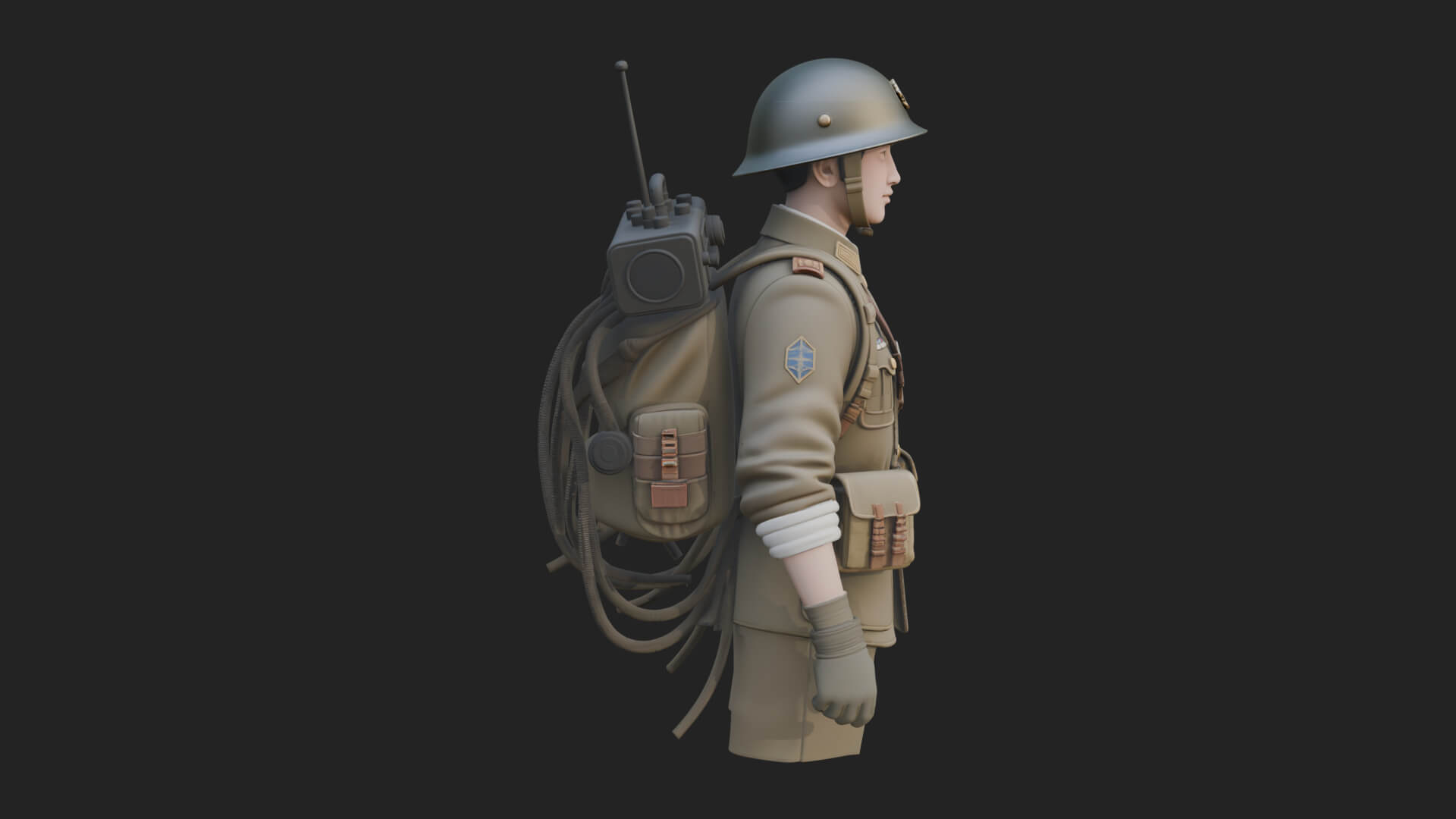 Vintage Soldier Statue Design 8 3D Print Model 3D Model