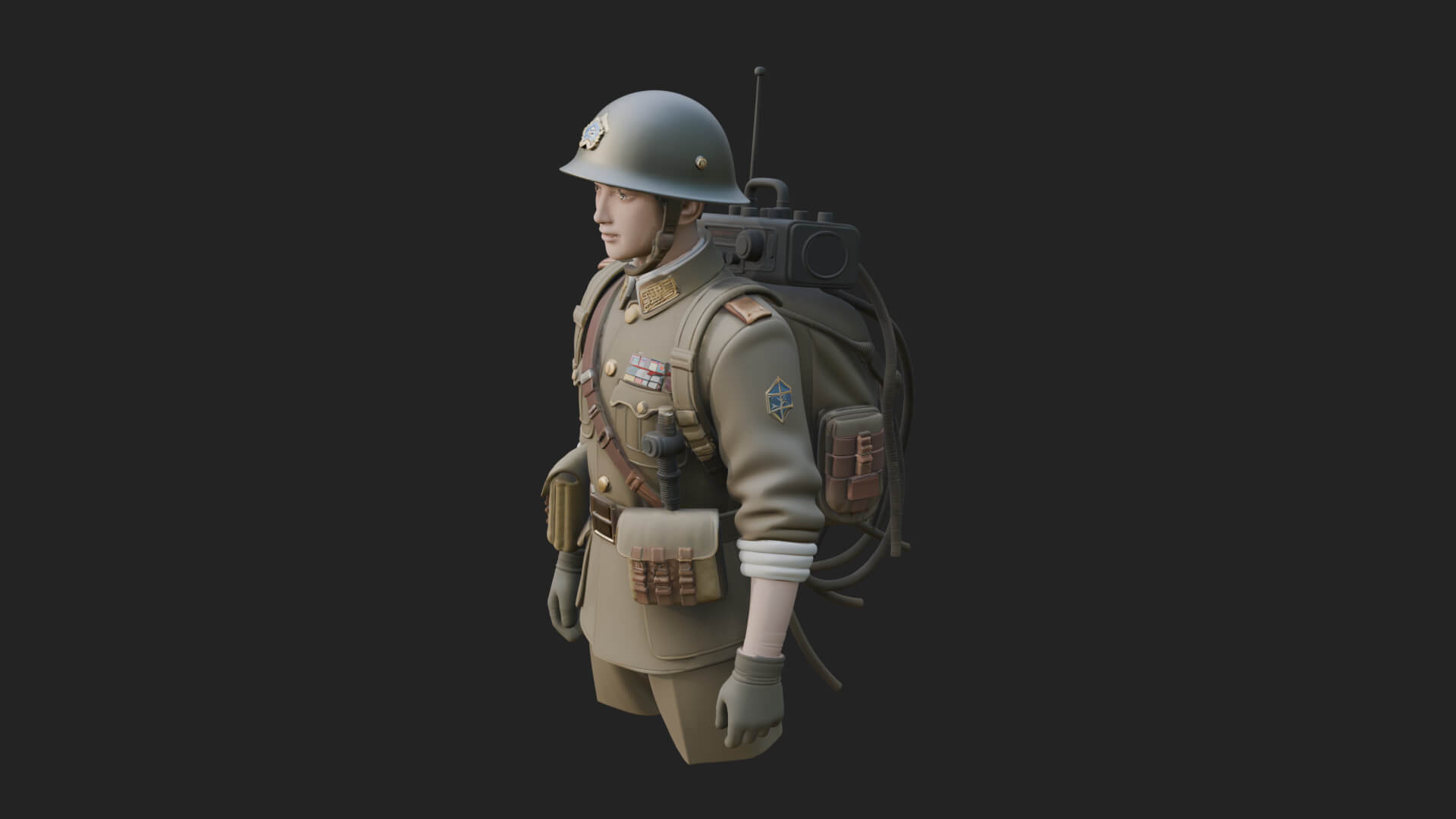 Vintage Soldier Statue Design 8 3D Print Model 3D Model