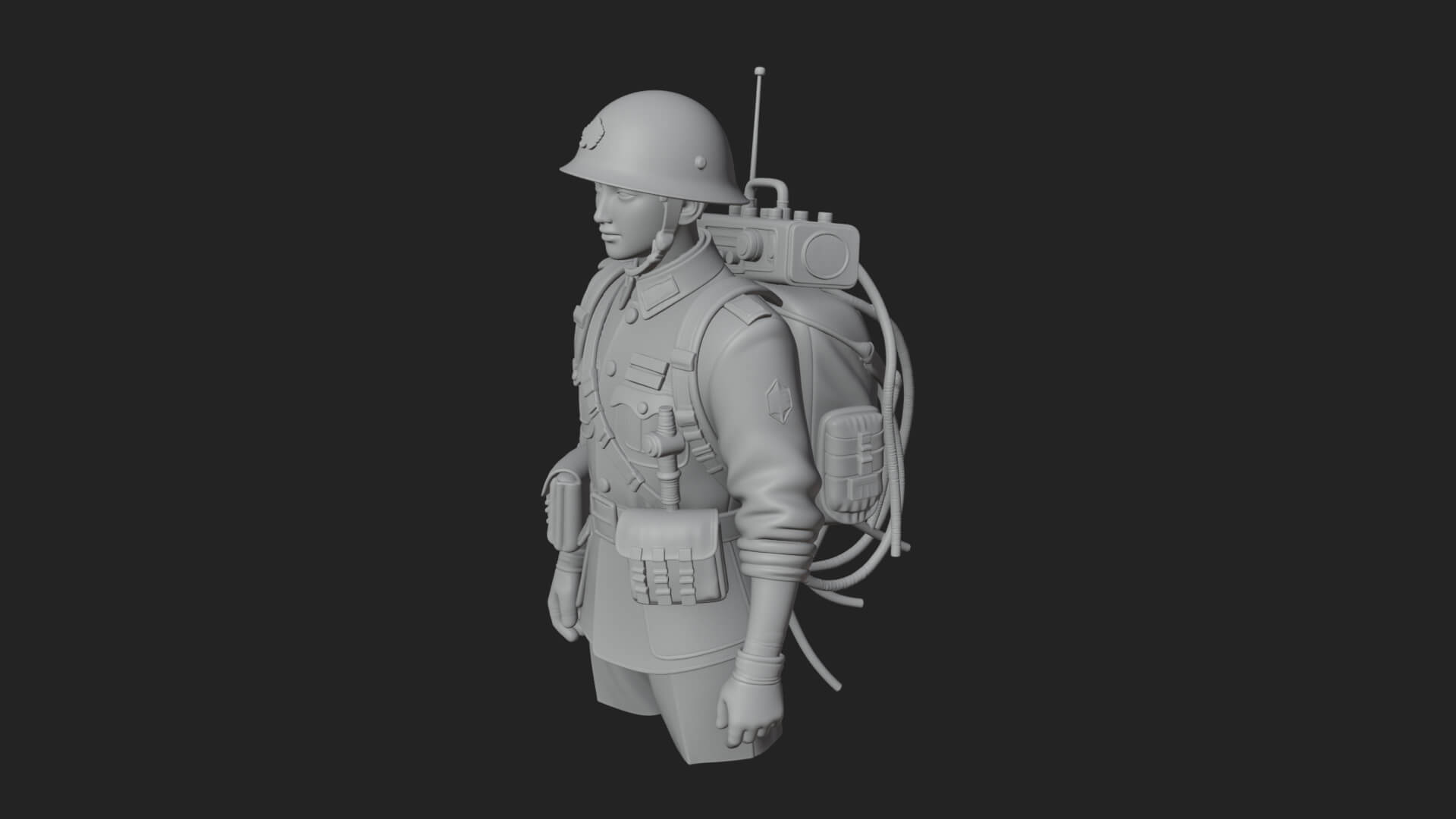 Vintage Soldier Statue Design 8 3D Print Model 3D Model