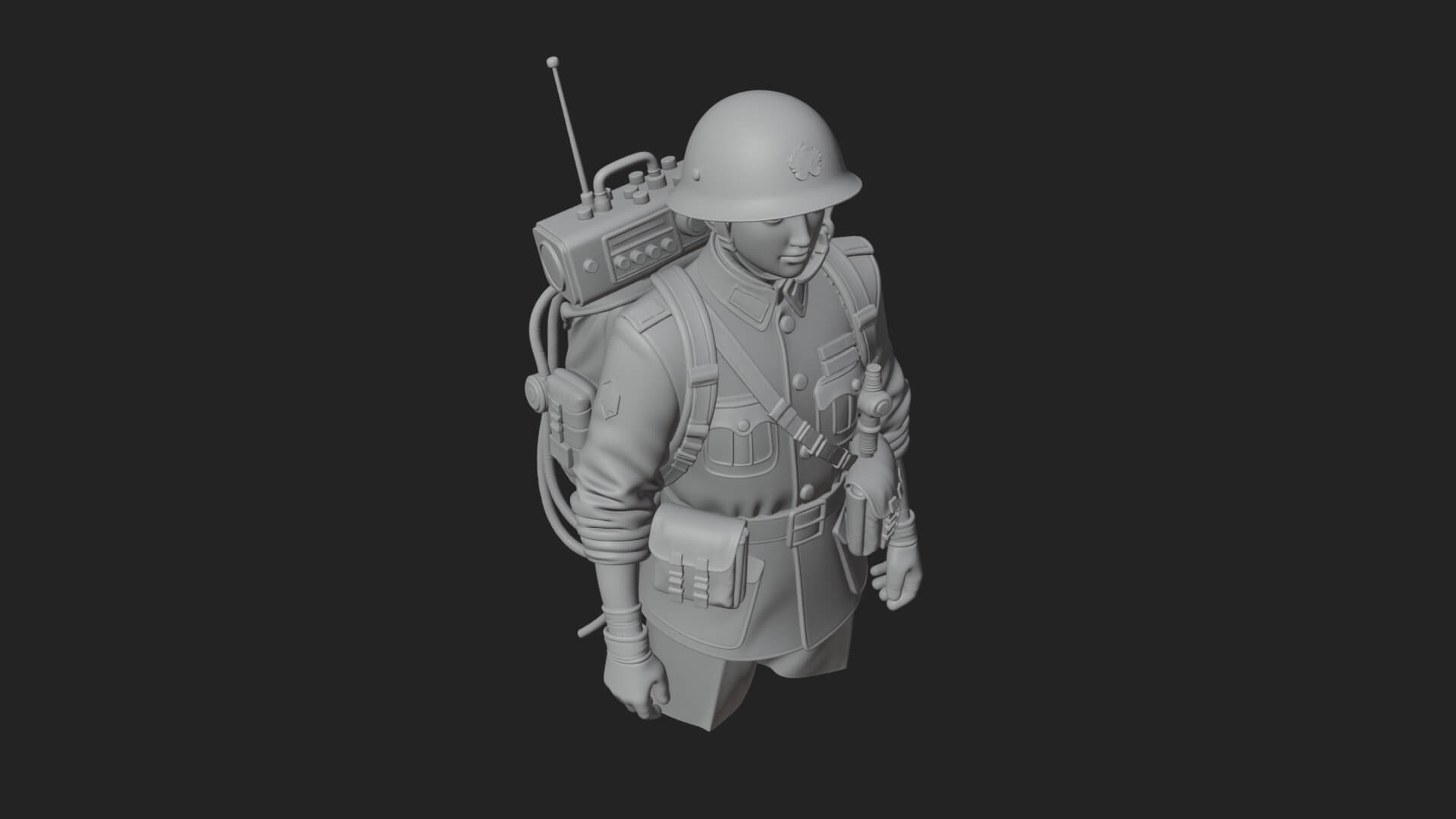 Vintage Soldier Statue Design 8 3D Print Model 3D Model