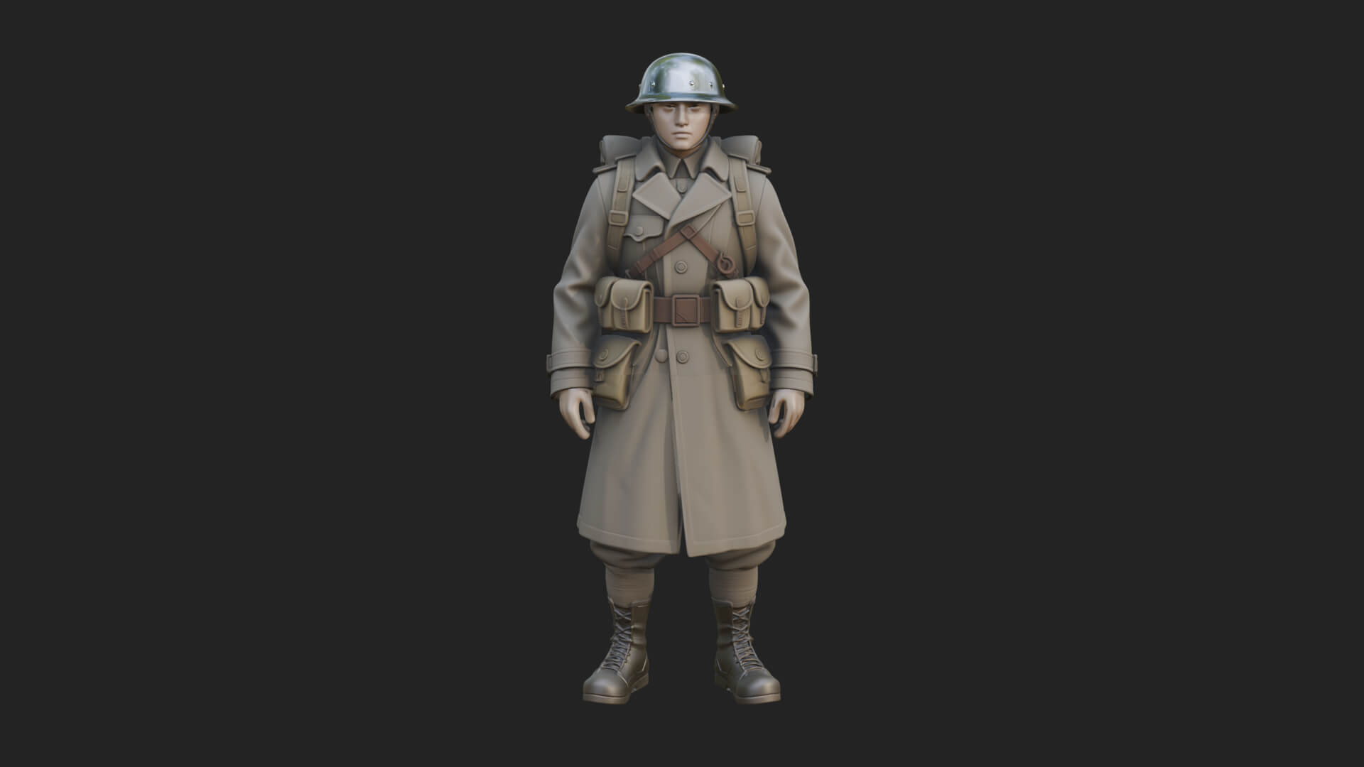 Vintage Soldier Statue Design 9 3D Print Model 3D Model