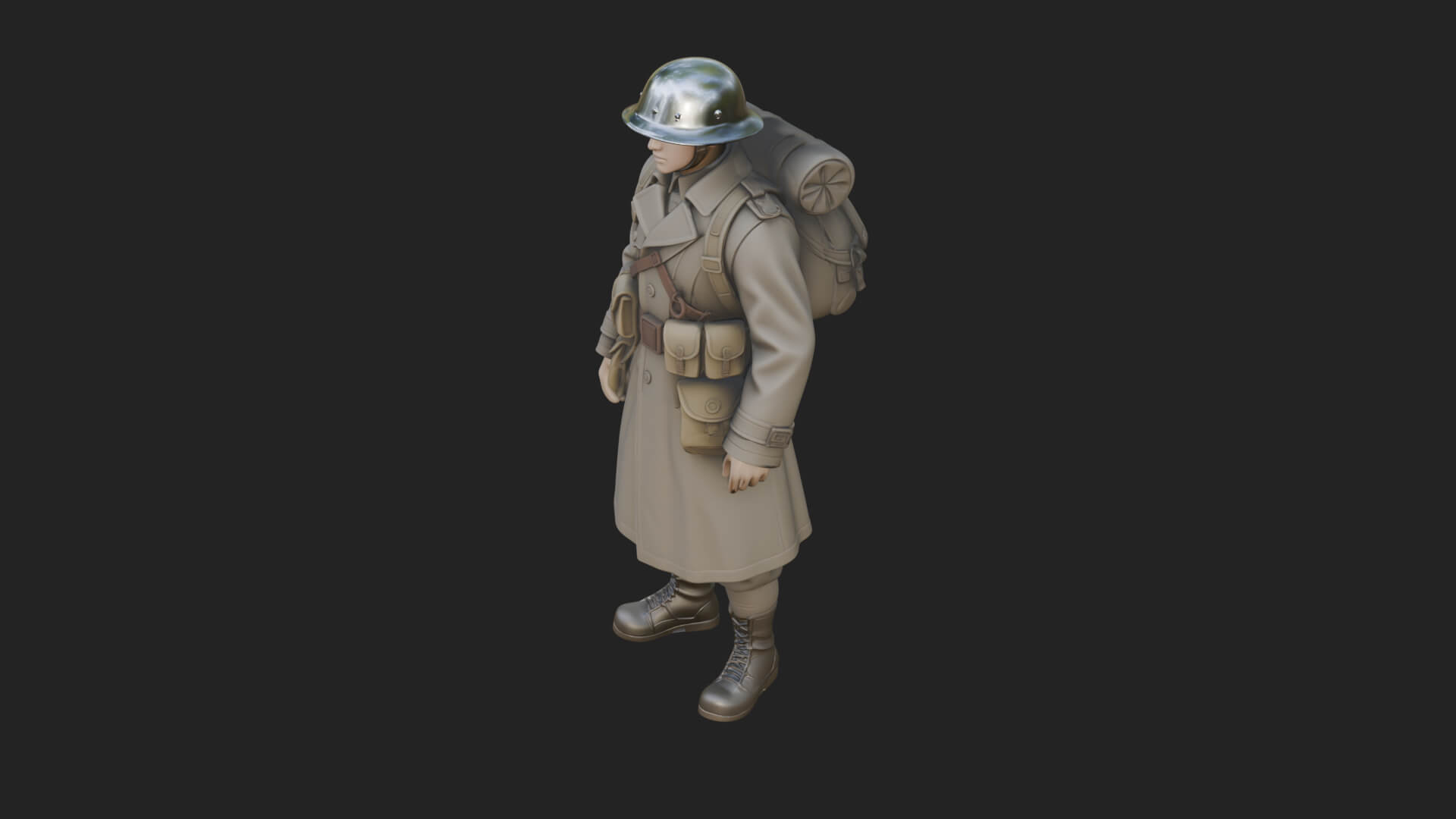 Vintage Soldier Statue Design 9 3D Print Model 3D Model