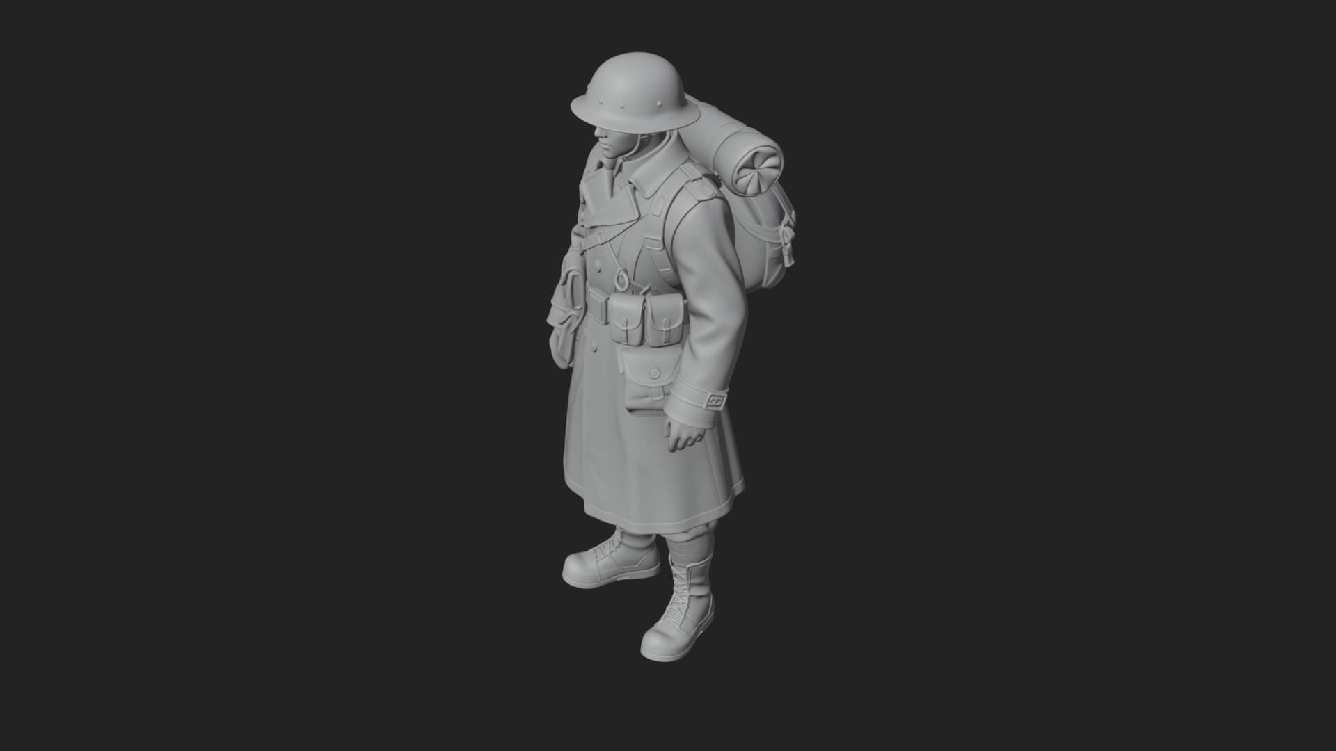 Vintage Soldier Statue Design 9 3D Print Model 3D Model