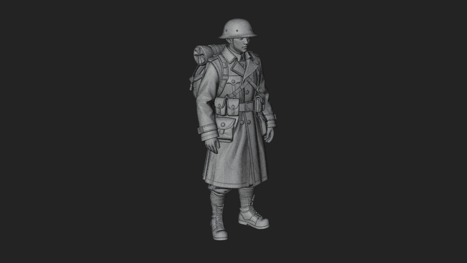 Vintage Soldier Statue Design 9 3D Print Model 3D Model