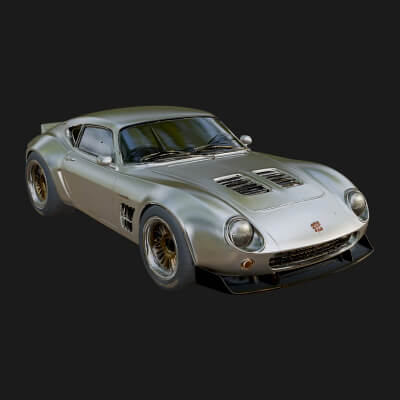 Vintage Sports Coupe Model Design 2 3D Print Model