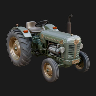 Vintage Tractor Model Design 1 3D Print Model