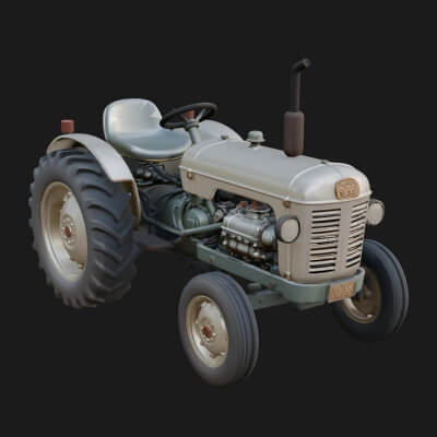 Vintage Tractor Model Design 2 3D Print Model