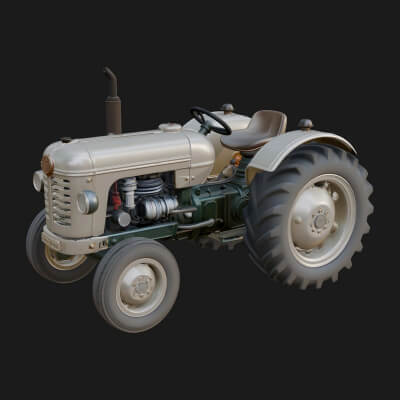 Vintage Tractor Model Design 3 3D Print Model