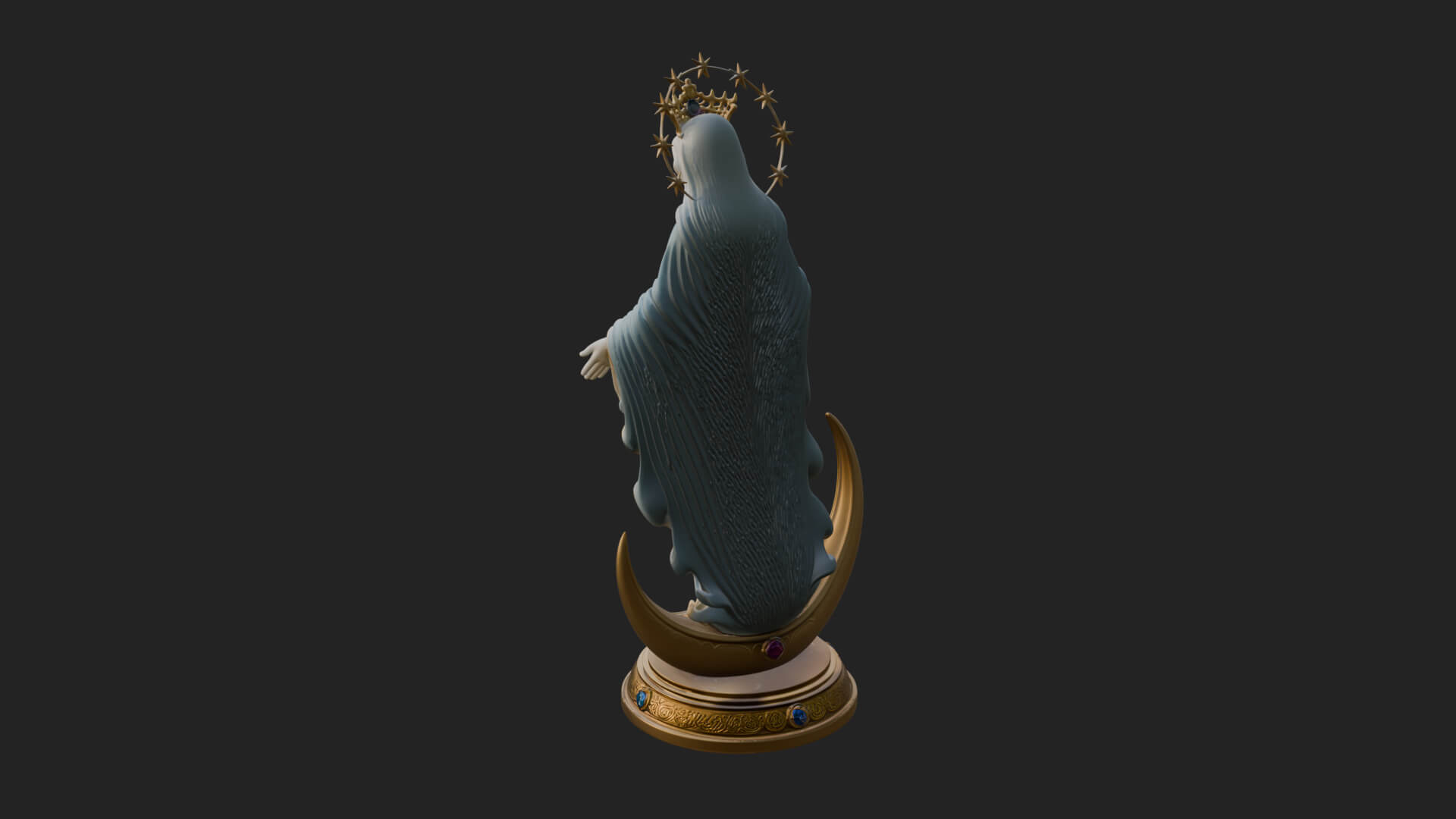 Virgin Mary on Crescent Statue Design 3 3D Print Model 3D Model