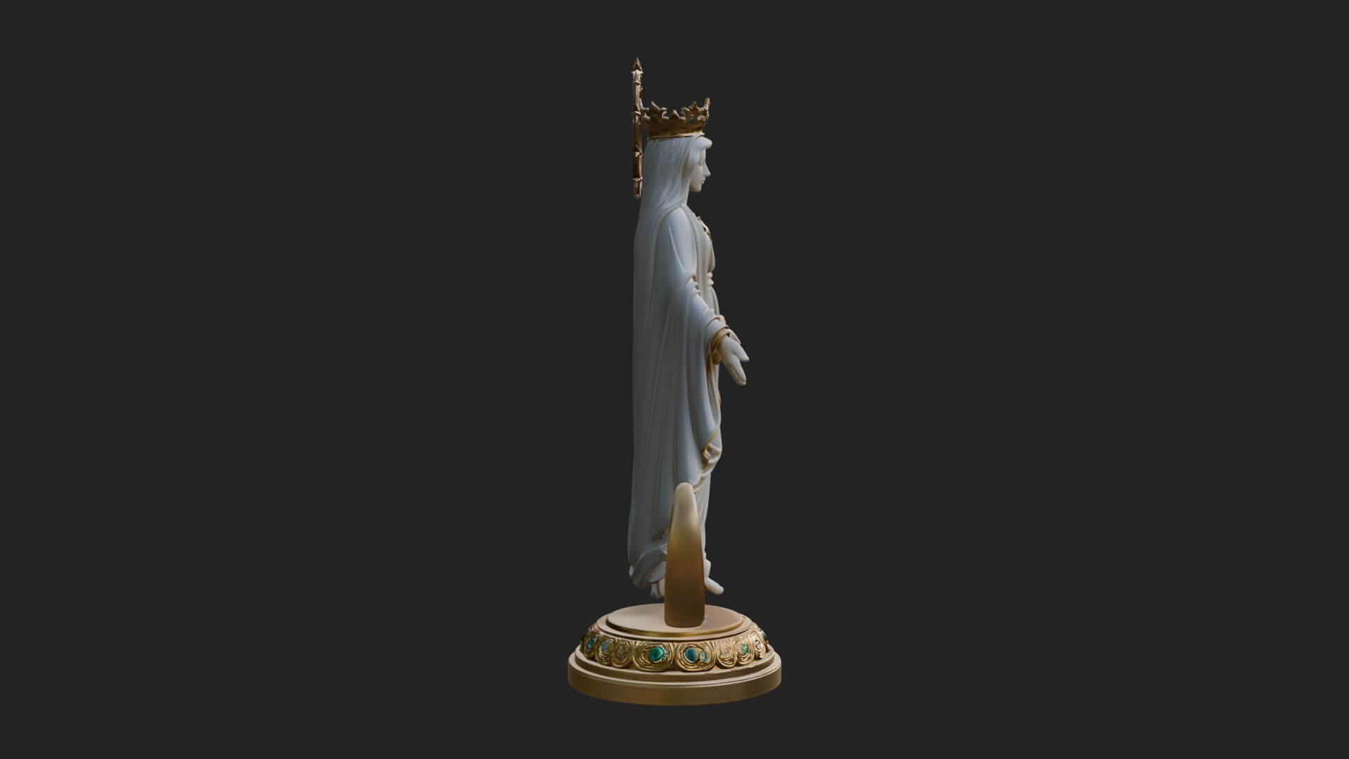 Virgin Mary on Crescent Statue Design 4 3D Print Model 3D Model