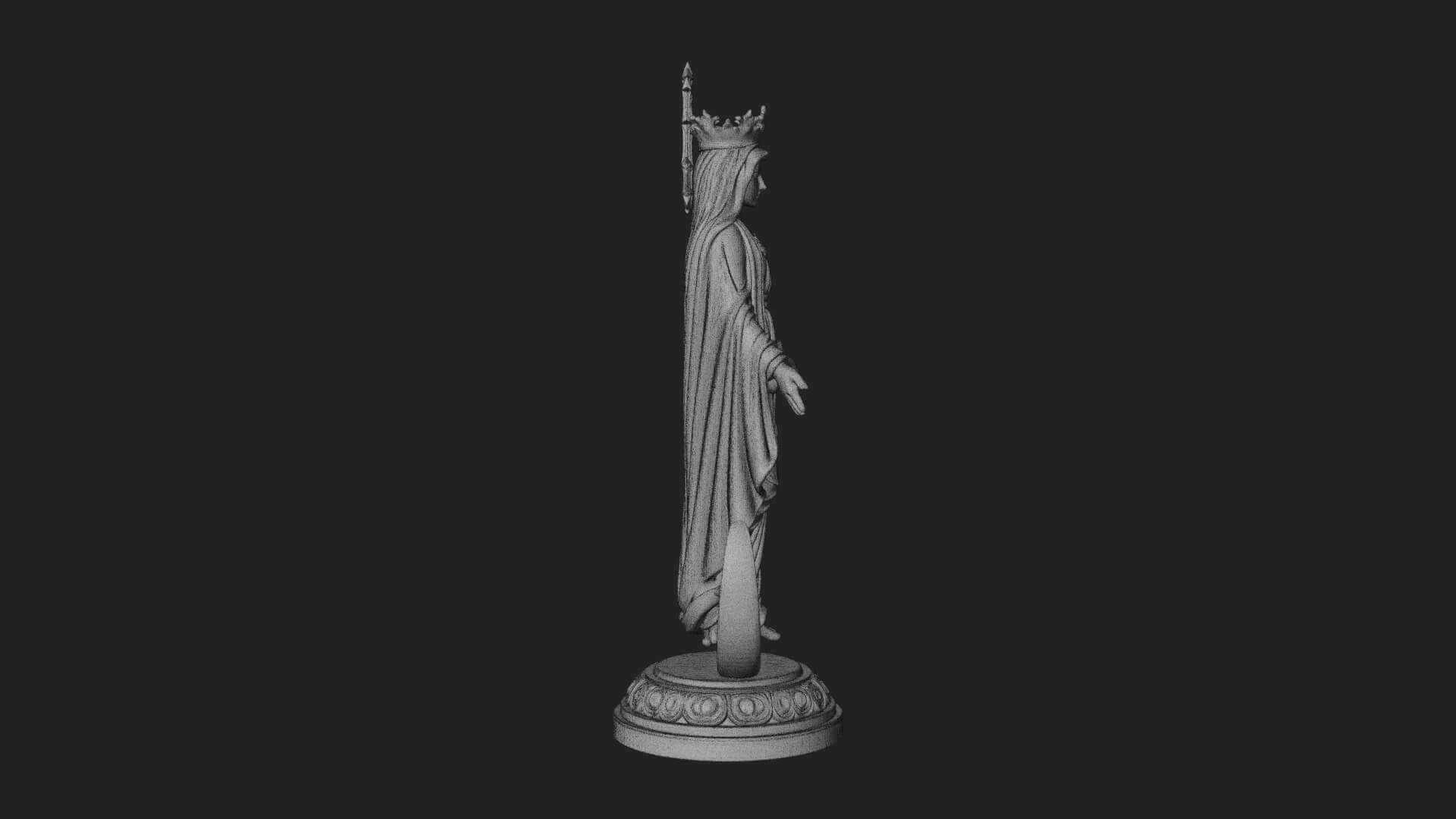 Virgin Mary on Crescent Statue Design 4 3D Print Model 3D Model