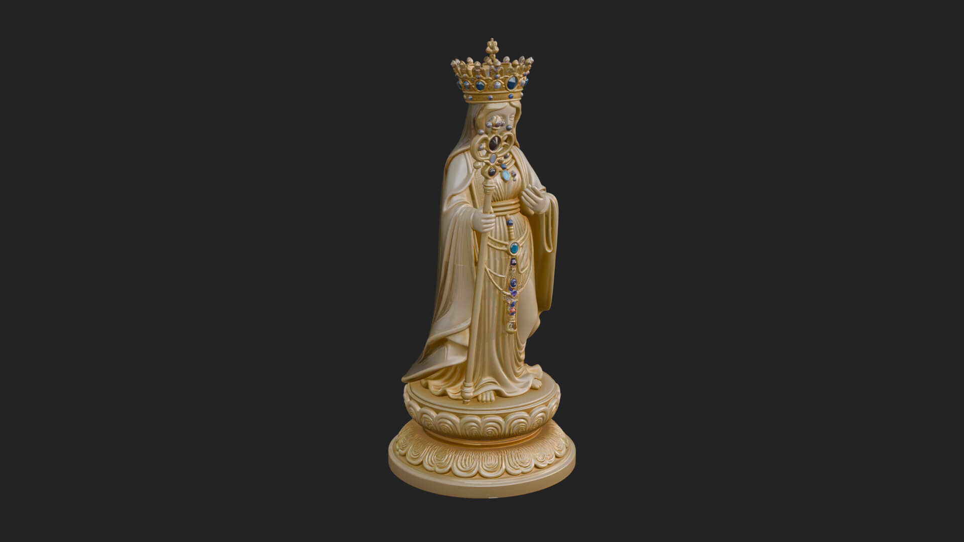 Virgin Mary Statue Design 1 3D Print Model 3D Model