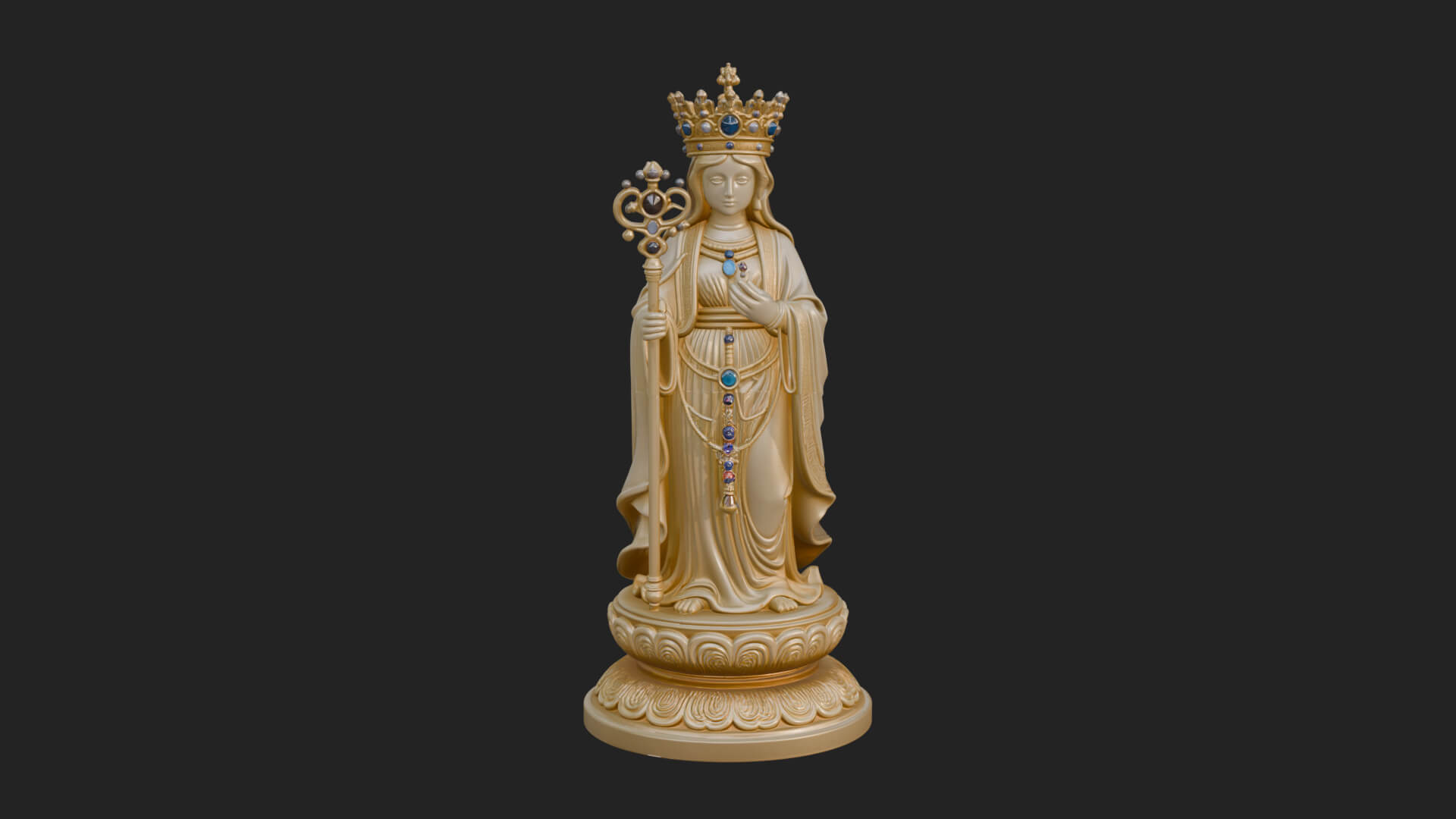 Virgin Mary Statue Design 1 3D Print Model 3D Model