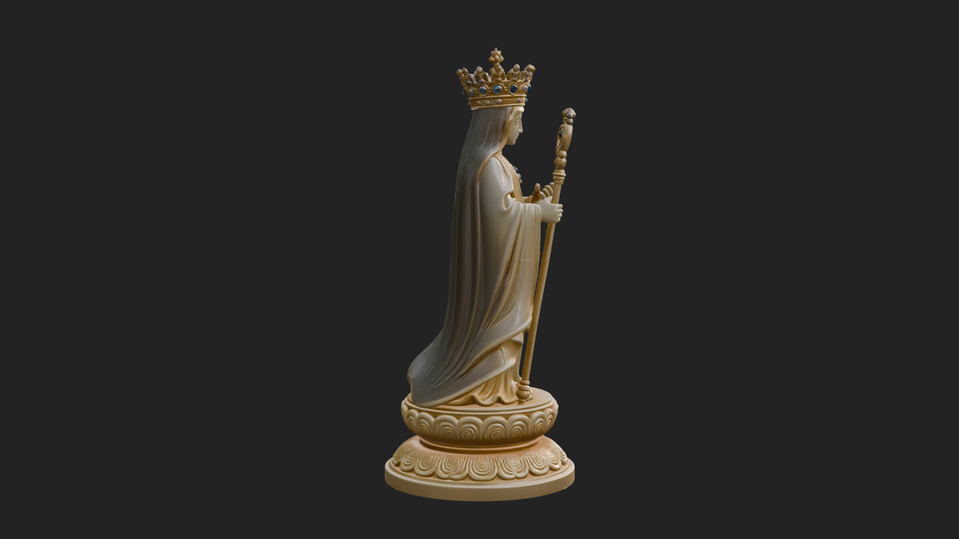 Virgin Mary Statue Design 1 3D Print Model 3D Model