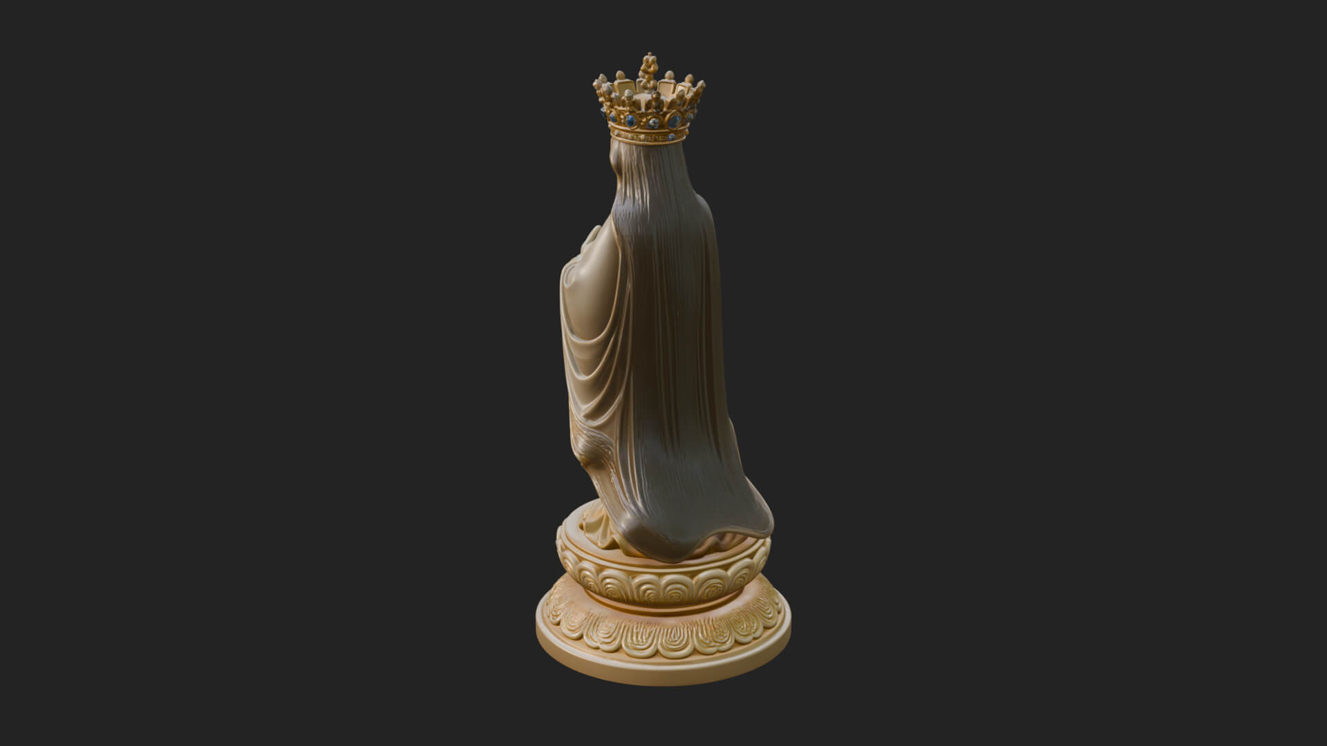 Virgin Mary Statue Design 1 3D Print Model 3D Model