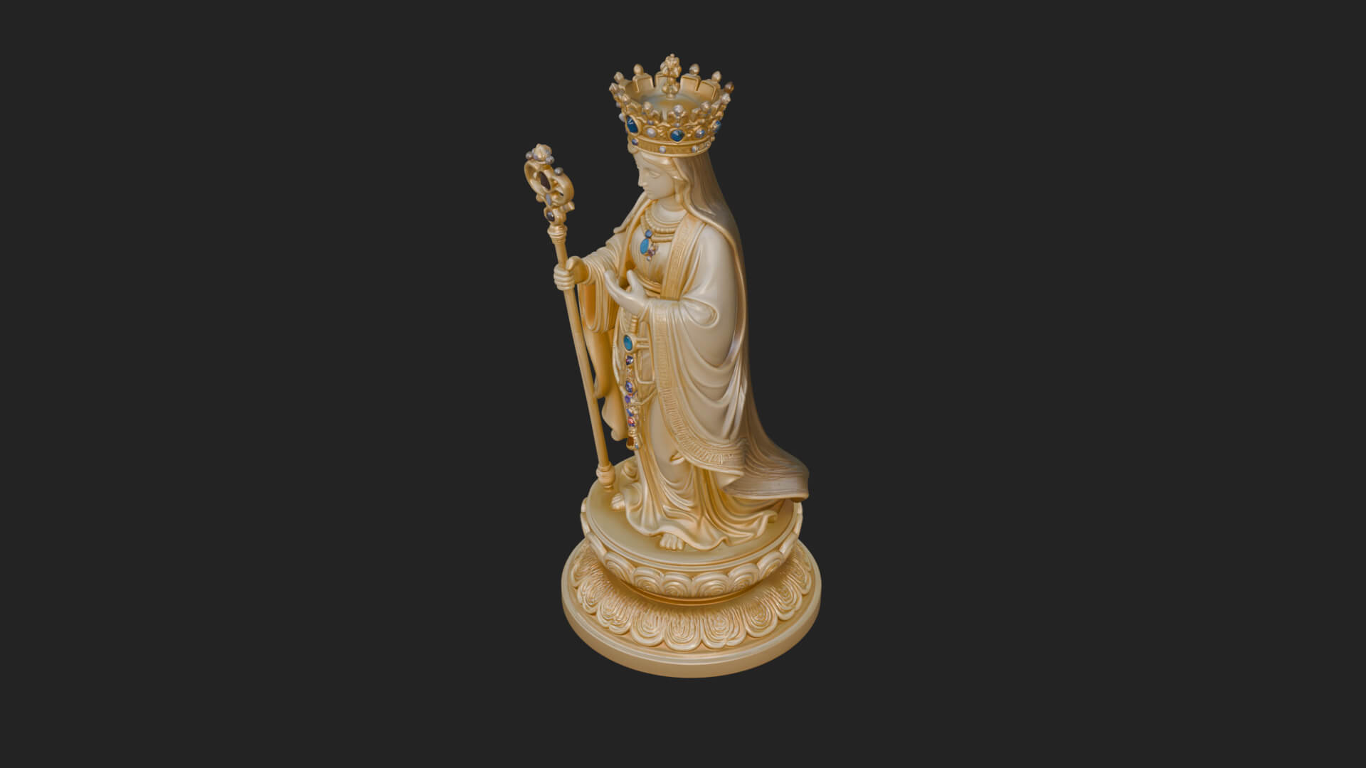 Virgin Mary Statue Design 1 3D Print Model 3D Model