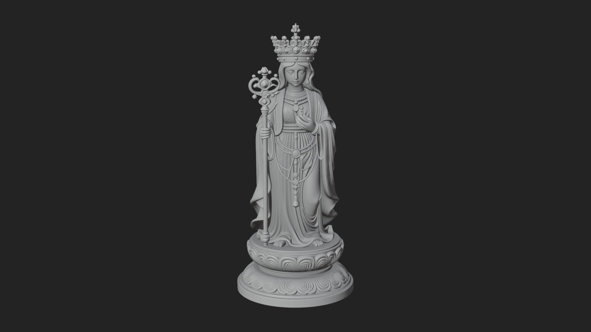 Virgin Mary Statue Design 1 3D Print Model 3D Model