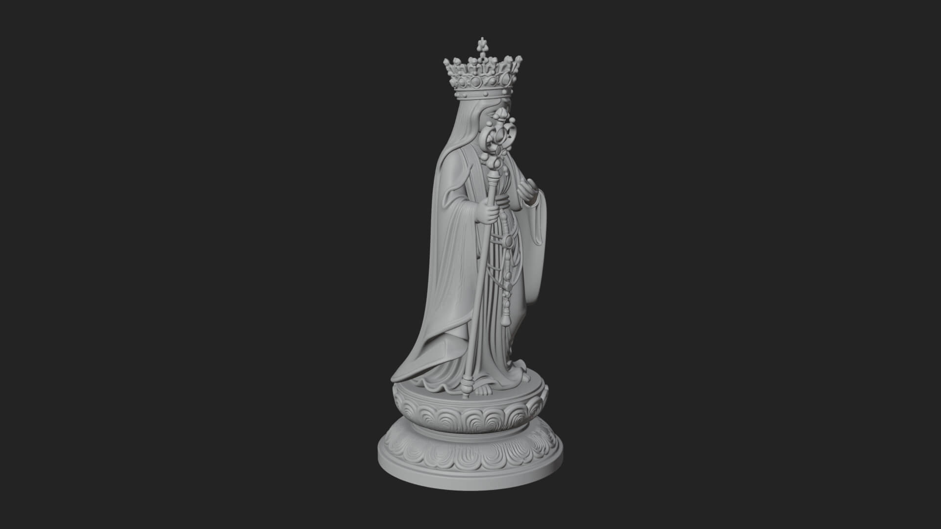 Virgin Mary Statue Design 1 3D Print Model 3D Model