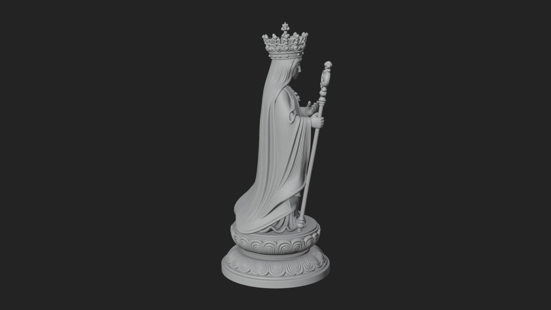 Virgin Mary Statue Design 1 3D Print Model 3D Model