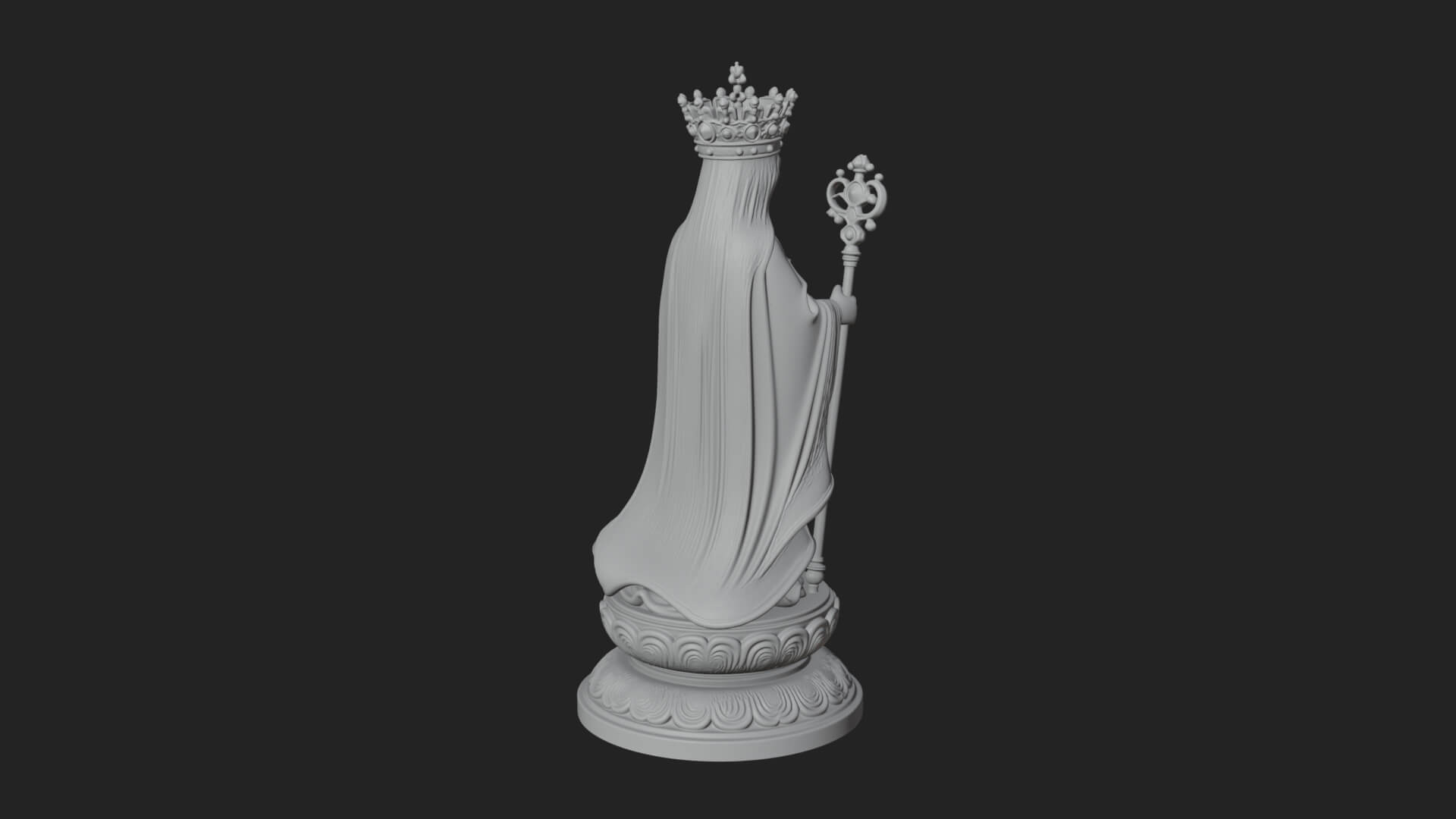 Virgin Mary Statue Design 1 3D Print Model 3D Model