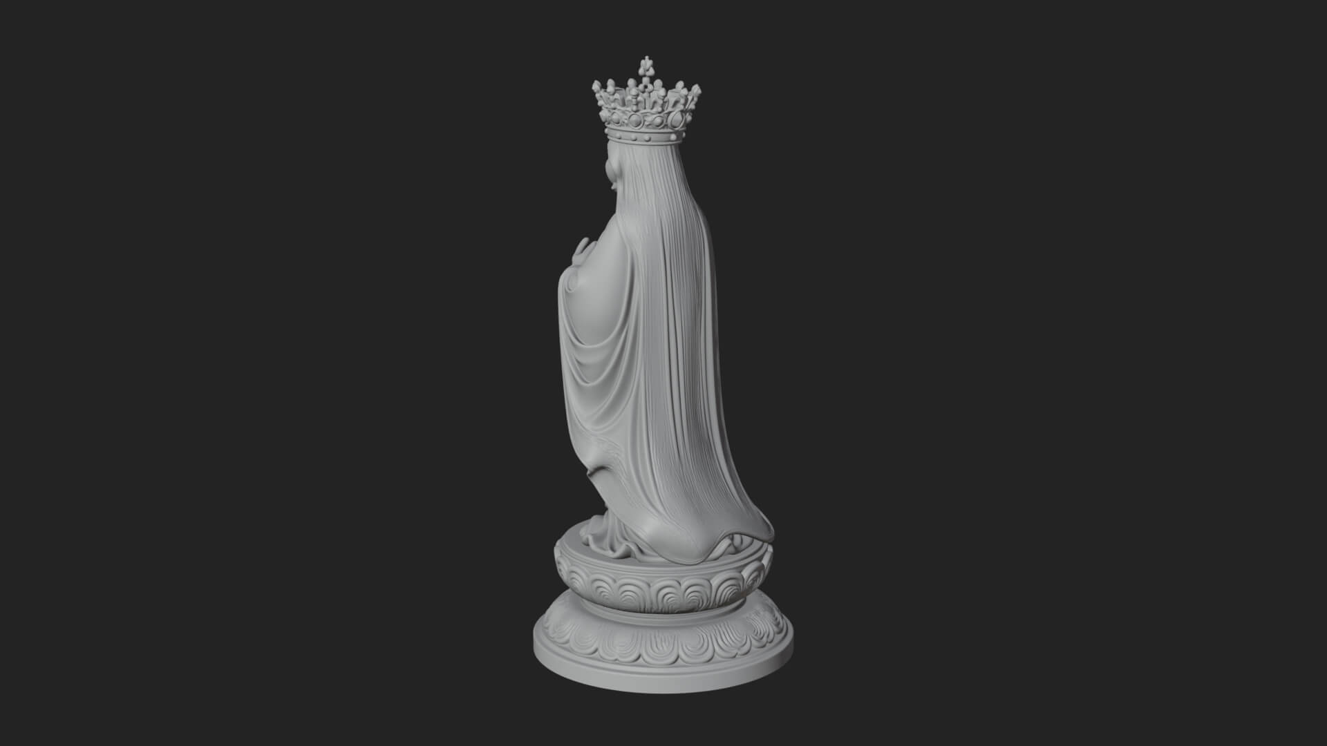 Virgin Mary Statue Design 1 3D Print Model 3D Model