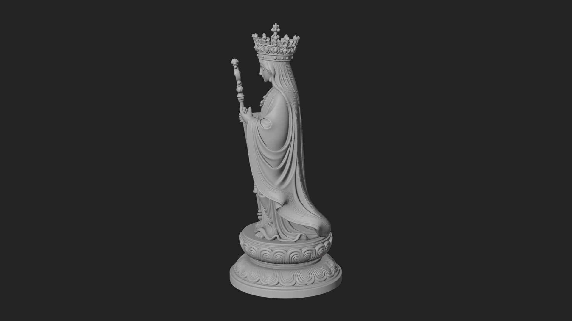 Virgin Mary Statue Design 1 3D Print Model 3D Model