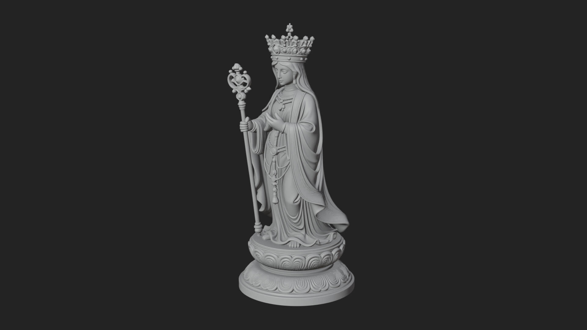 Virgin Mary Statue Design 1 3D Print Model 3D Model