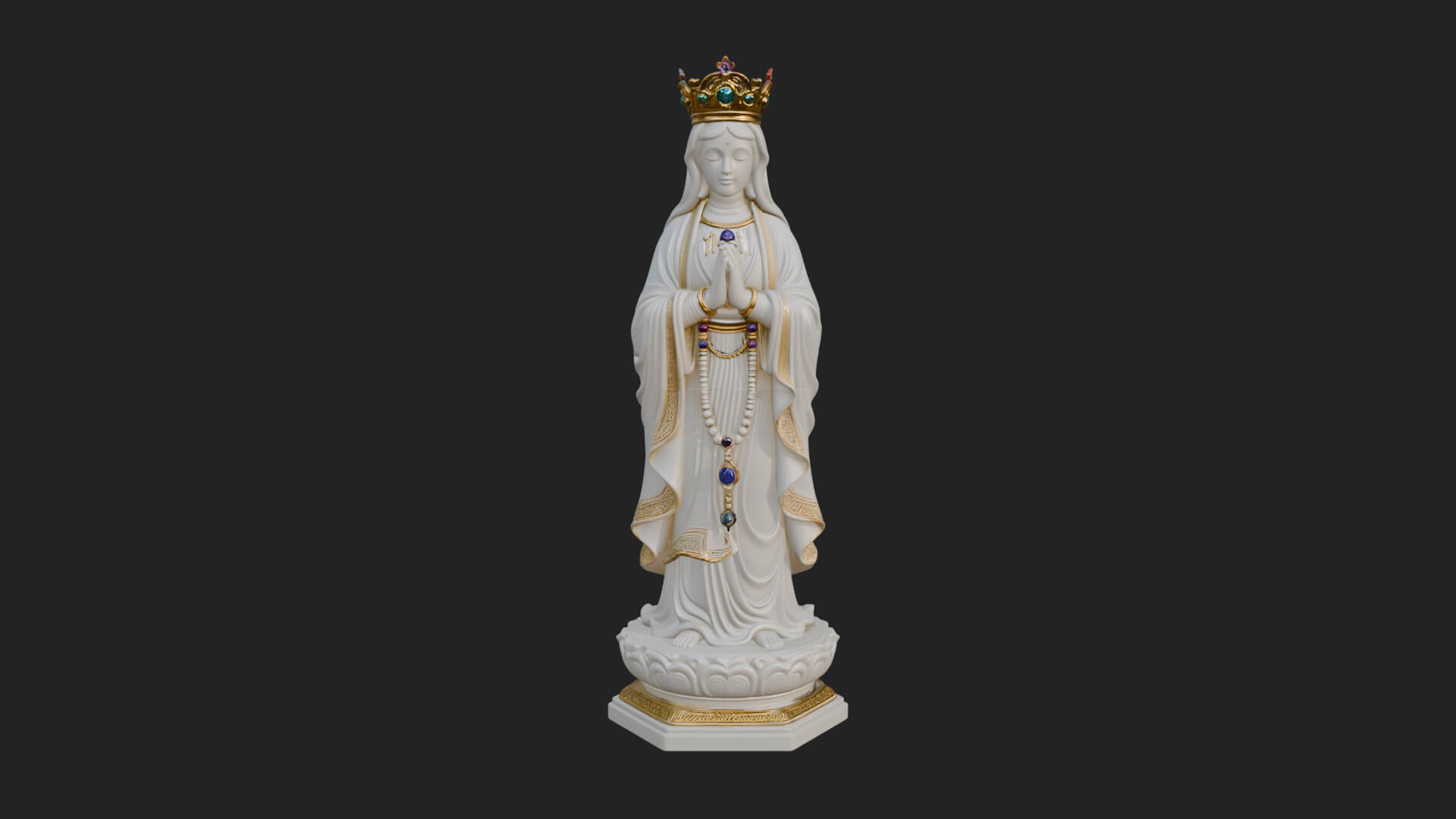 Virgin Mary Statue Design 10 3D Print Model 3D Model