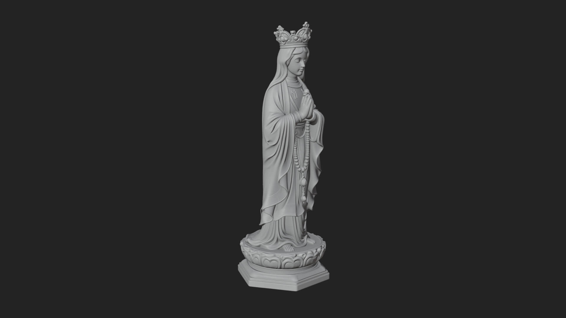 Virgin Mary Statue Design 10 3D Print Model 3D Model