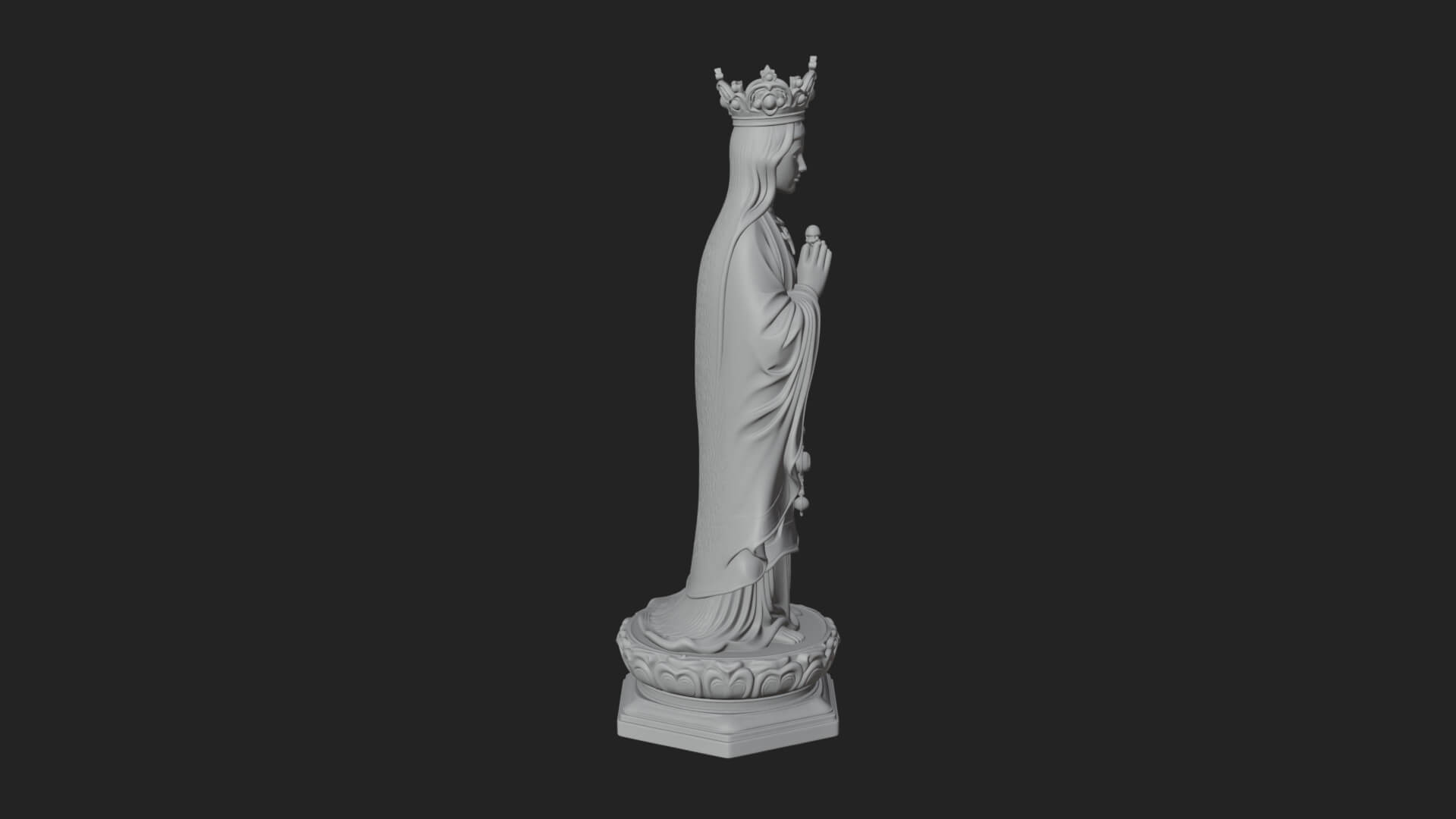 Virgin Mary Statue Design 10 3D Print Model 3D Model
