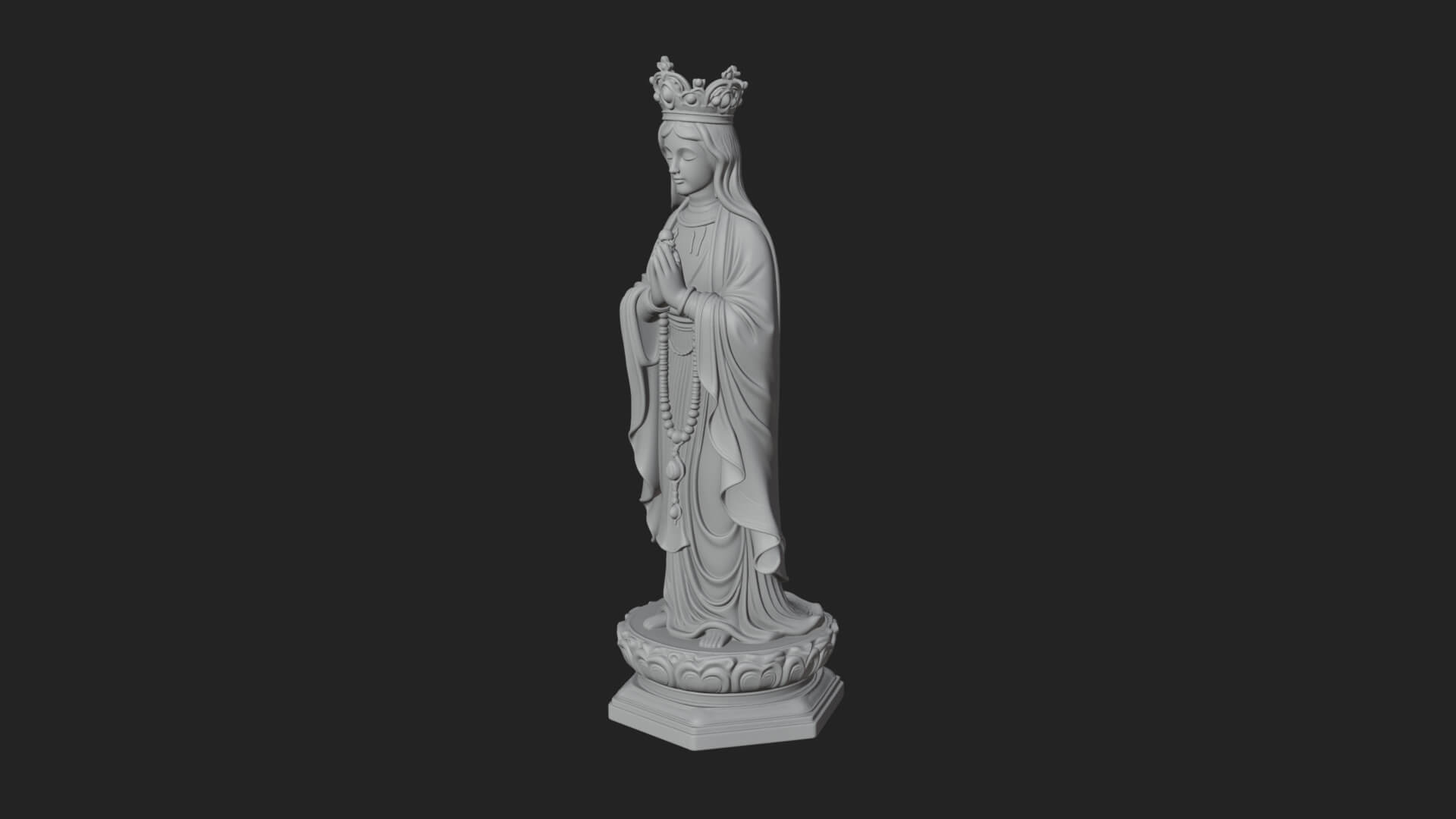 Virgin Mary Statue Design 10 3D Print Model 3D Model