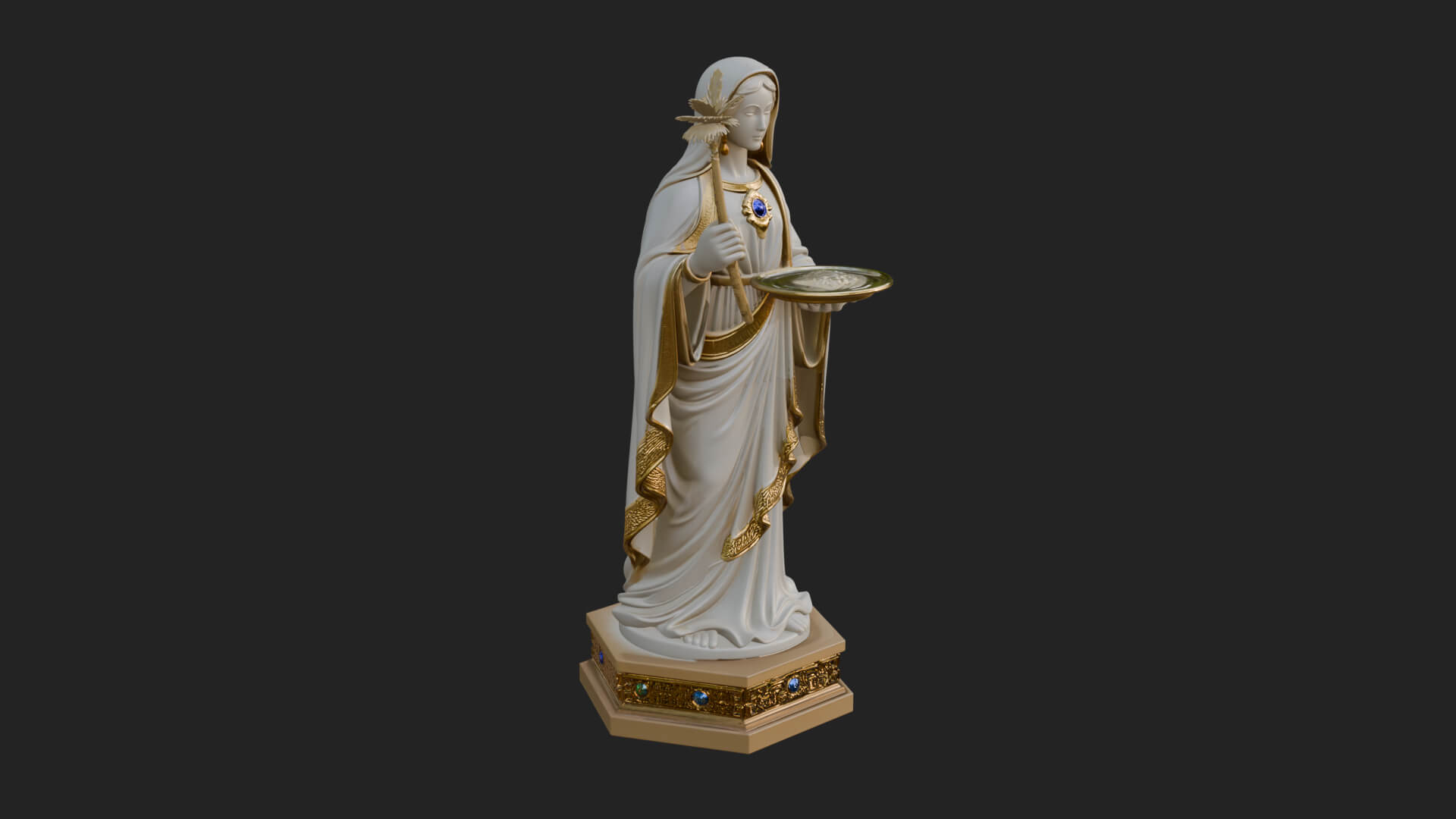Virgin Mary Statue Design 11 3D Print Model 3D Model