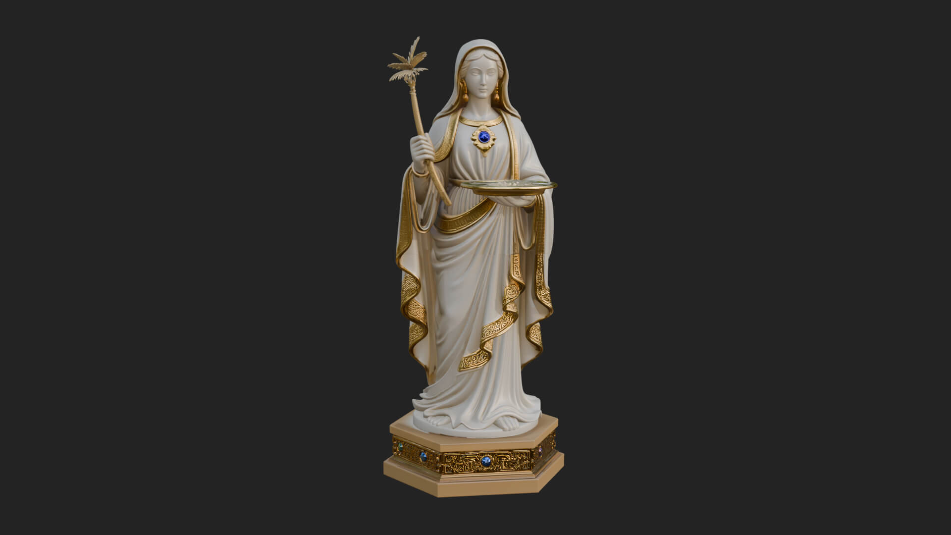 Virgin Mary Statue Design 11 3D Print Model 3D Model